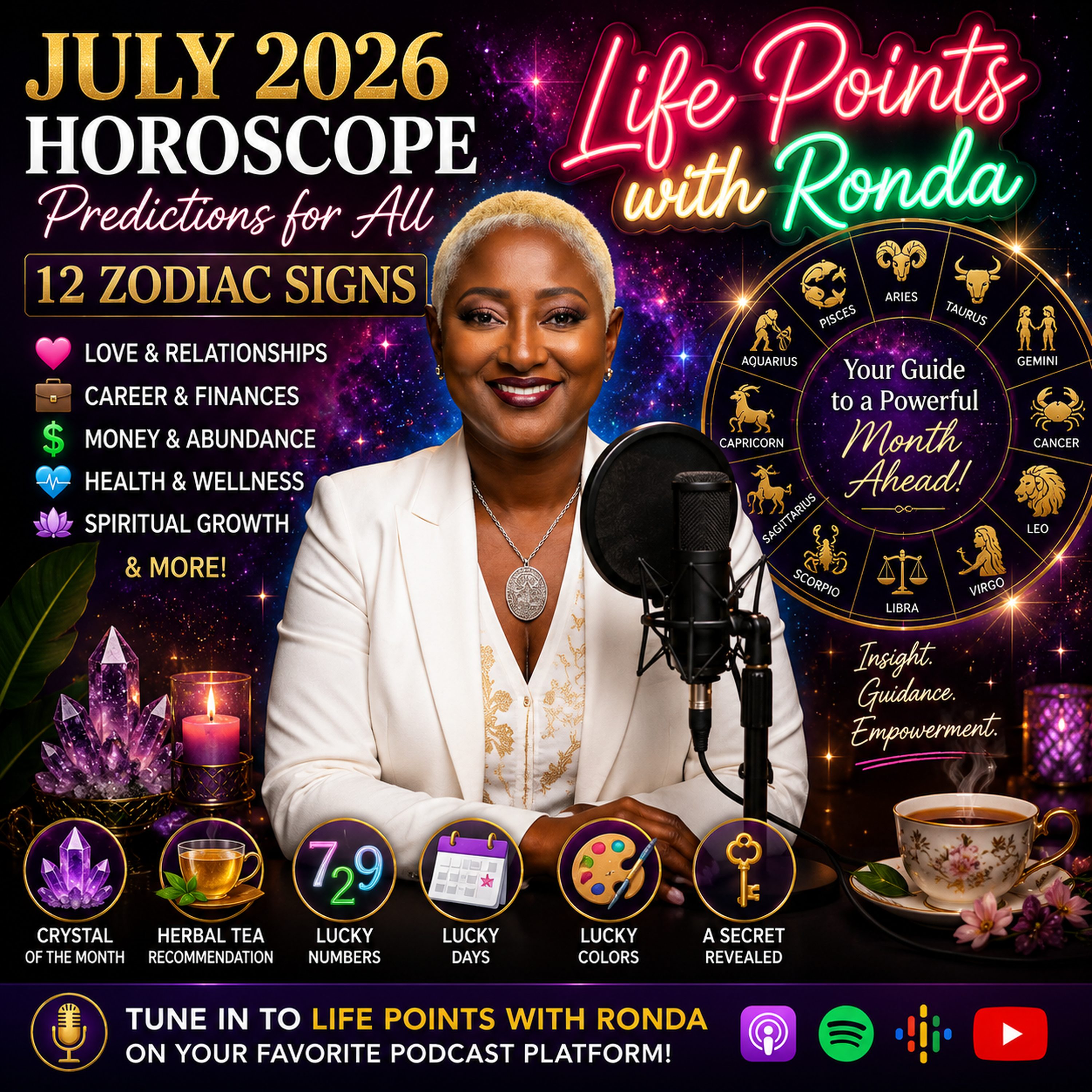 July 2026 Horoscope Predictions for All 12 Zodiac Signs | Love, Career, Money & Spiritual Guidance | Life Points with Ronda episode artwork