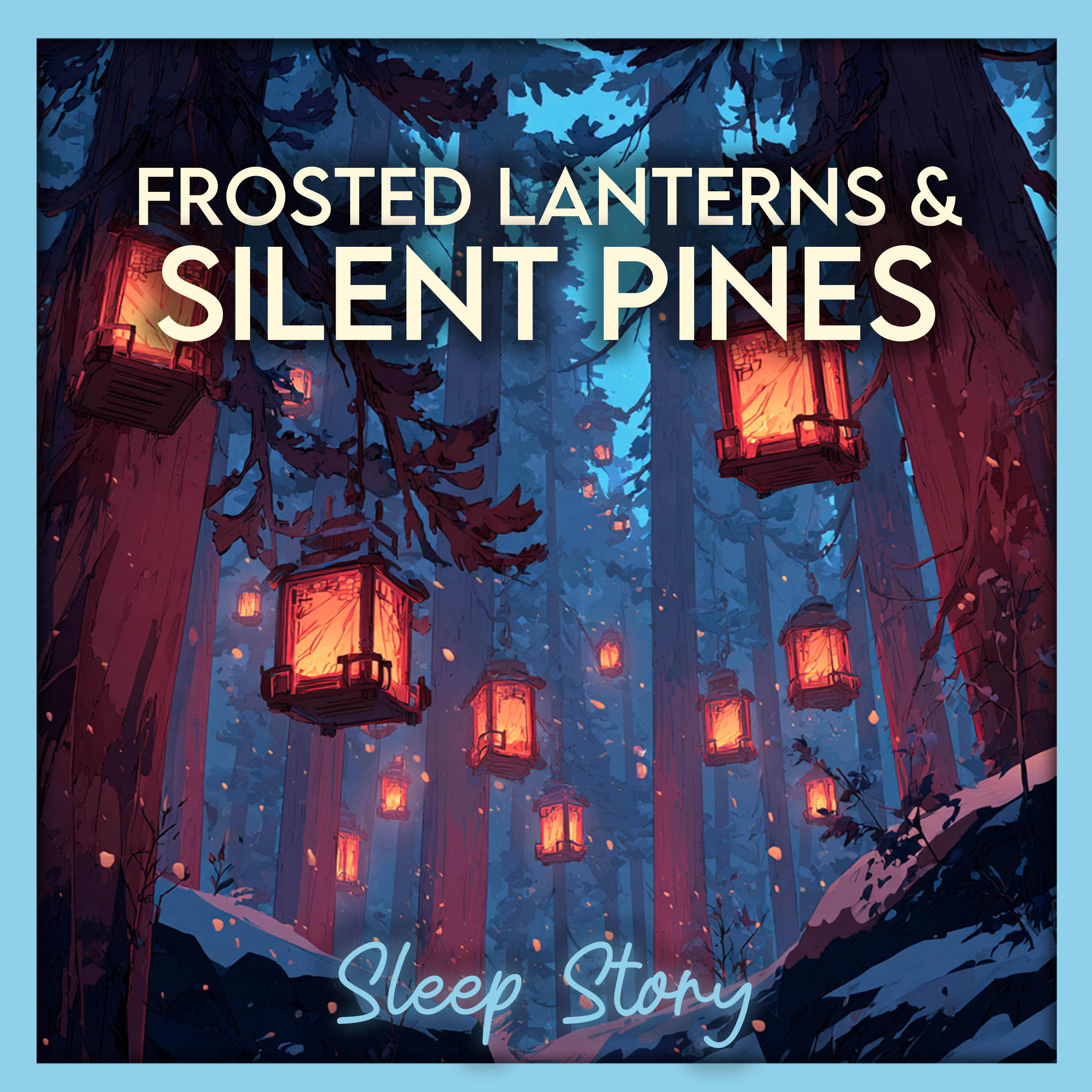 Frosted Lanterns in a Moonlit Winter Forest | Cozy Bedtime Story for Grown Ups (Deep Sleep, Snow & Pines ASMR)