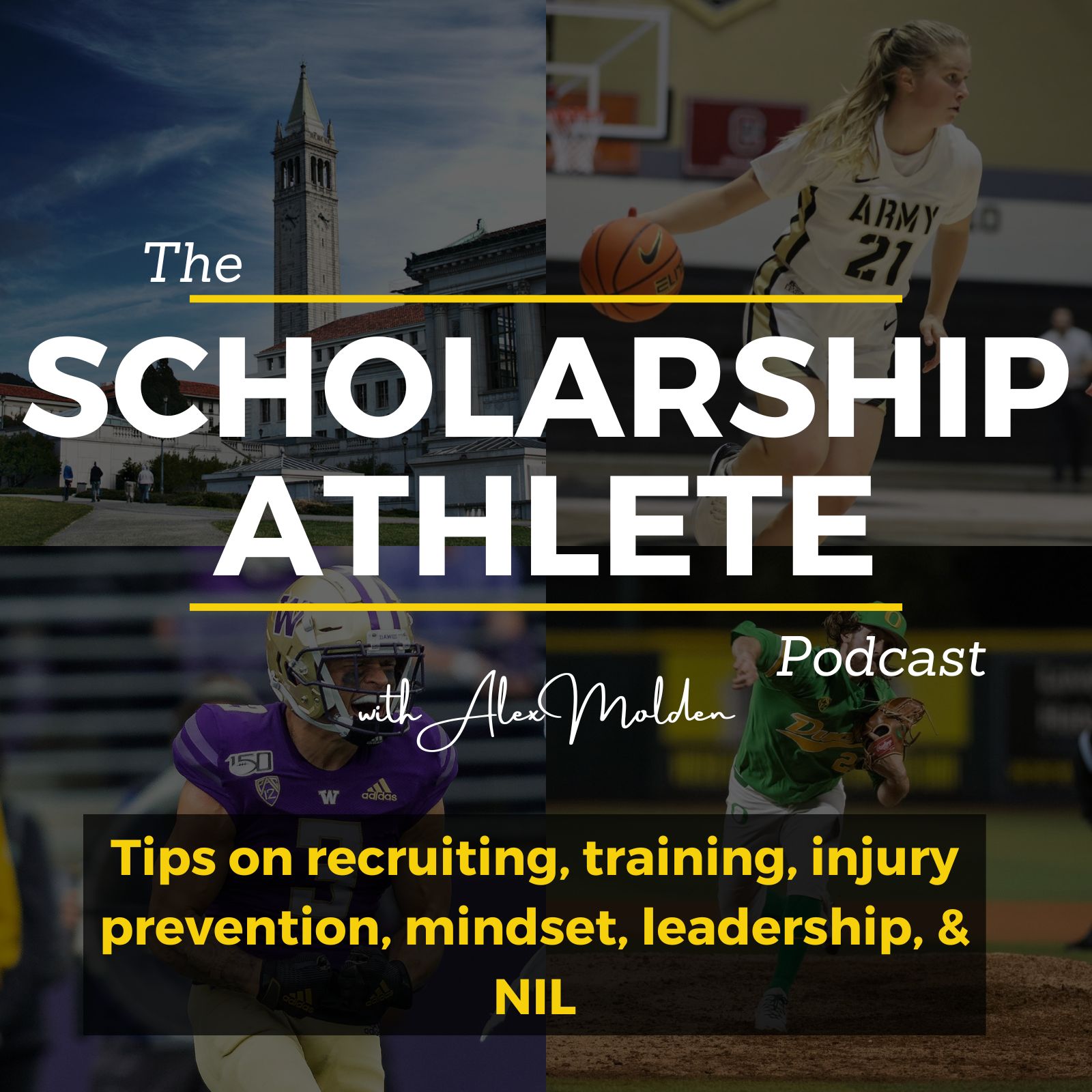 Artwork for Scholarship Athlete: Tips on recruiting, training, NIL, injury prevention, mindset, and leadership