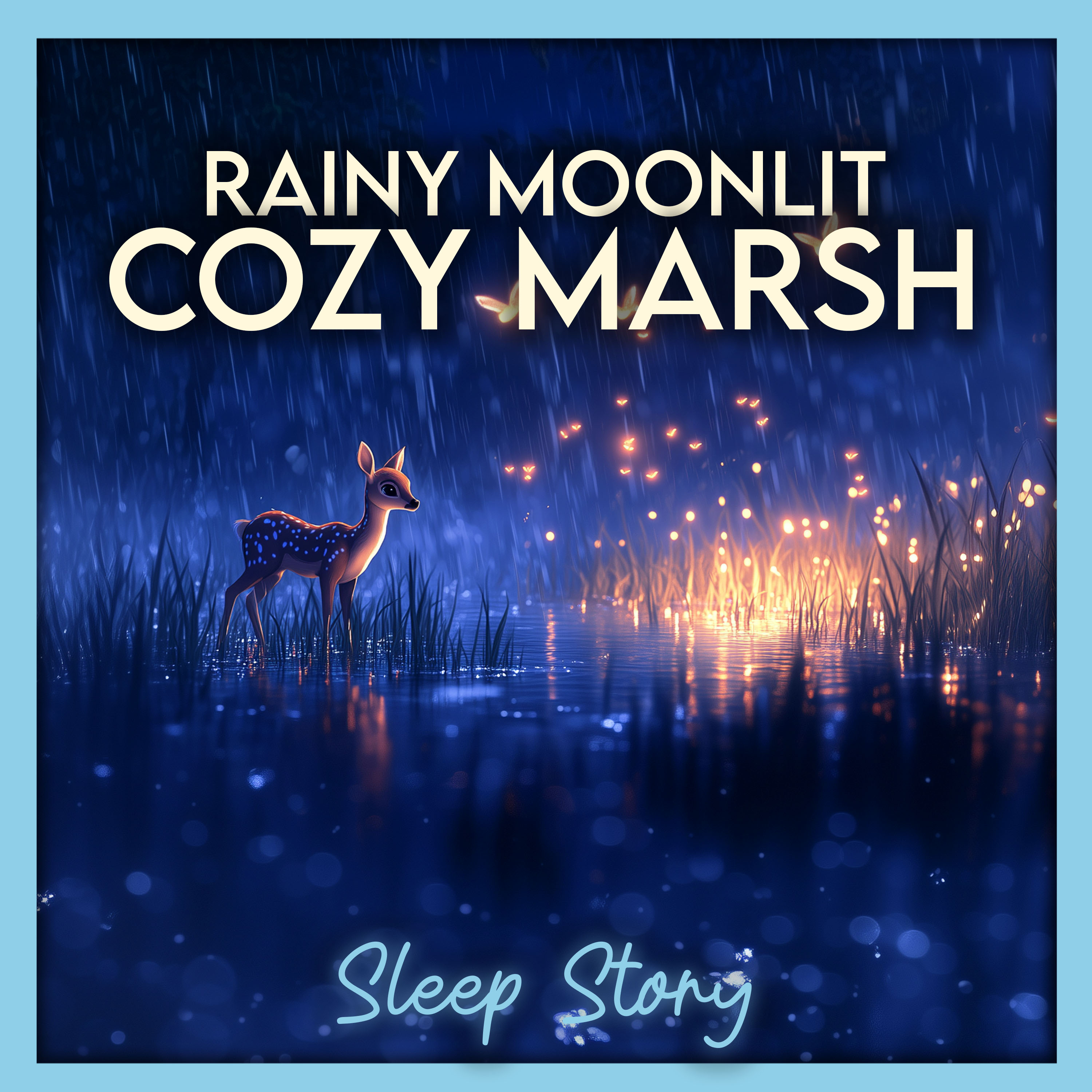 Rainy Moonlit Marsh: Frogs Croaking and Fireflies Dancing