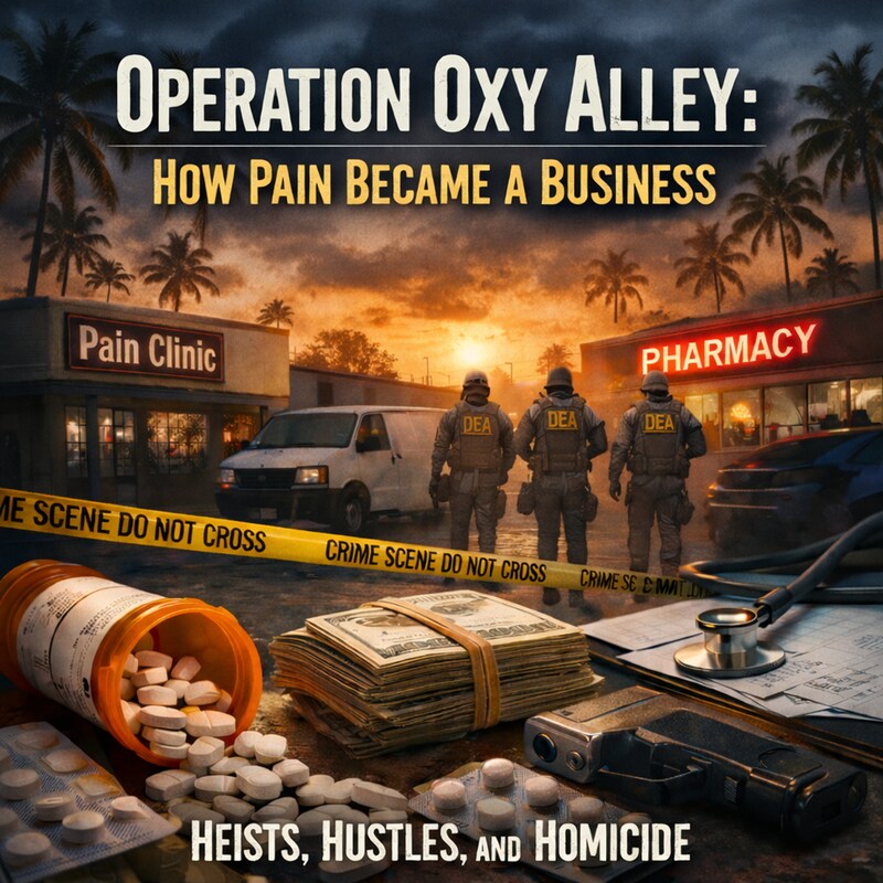Artwork for podcast Heists, Hustles, and Homicide