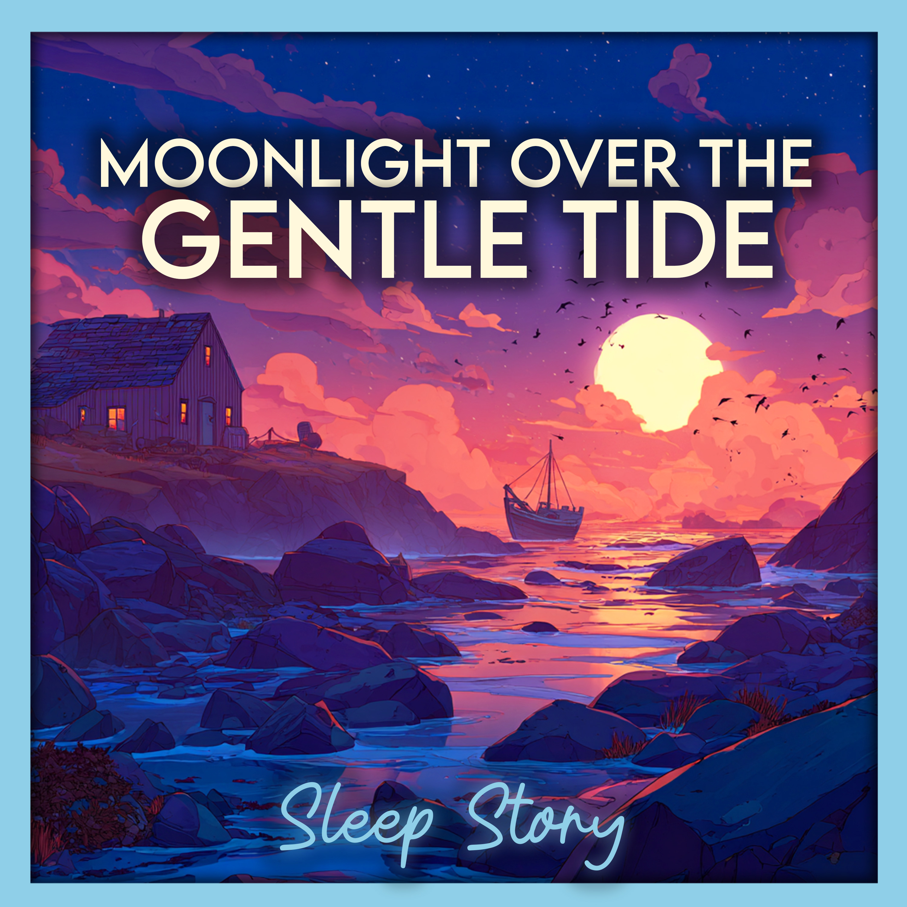 Sleep Beside the Moonlit Sea | Calming Bedtime Story for Grown Ups with Ocean Waves and Deep Relaxation