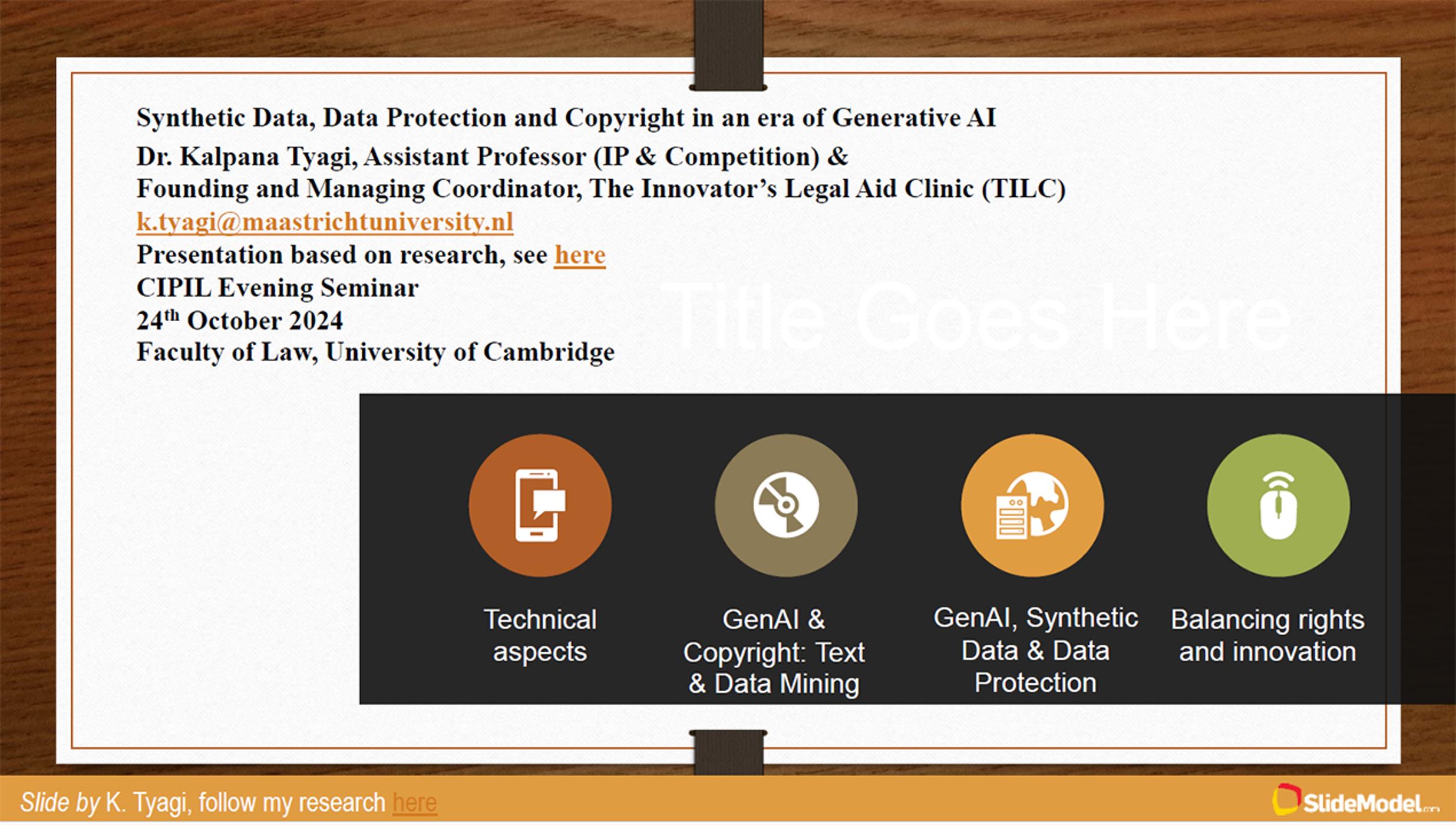 Synthetic Data, Data Protection and Intellectual Property: CIPIL Evening Seminar episode artwork