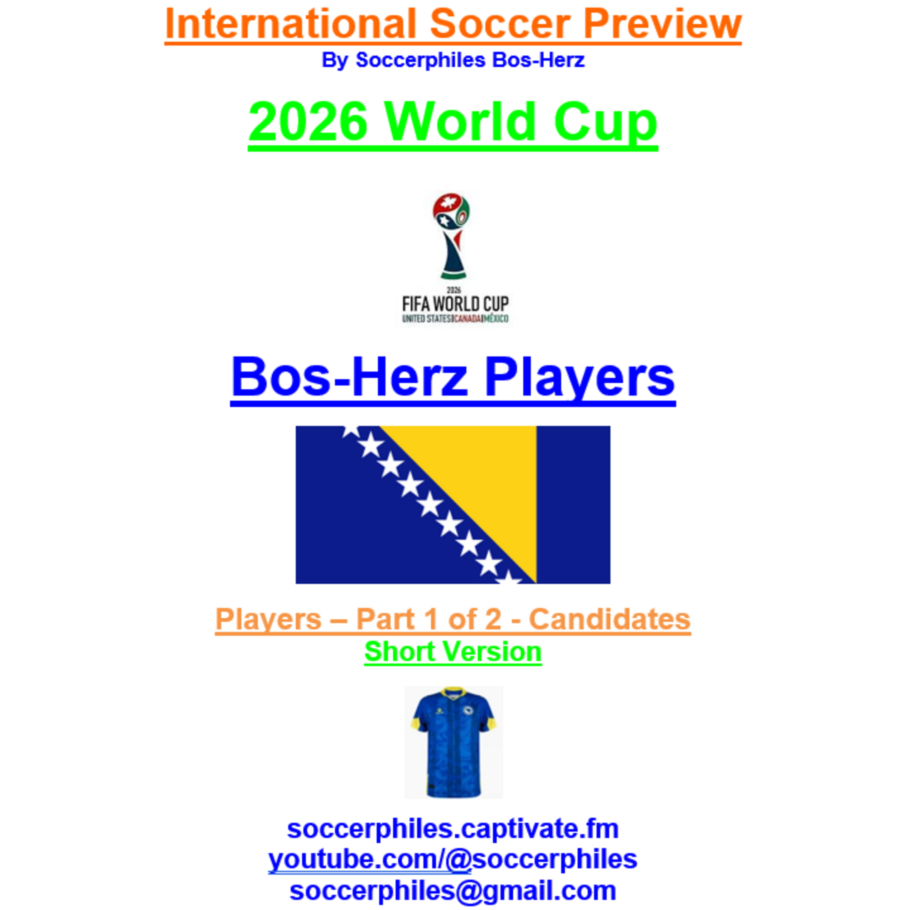 2026 FIFA World Cup – Bos-Herz Players Short Version – Part 1 of 2