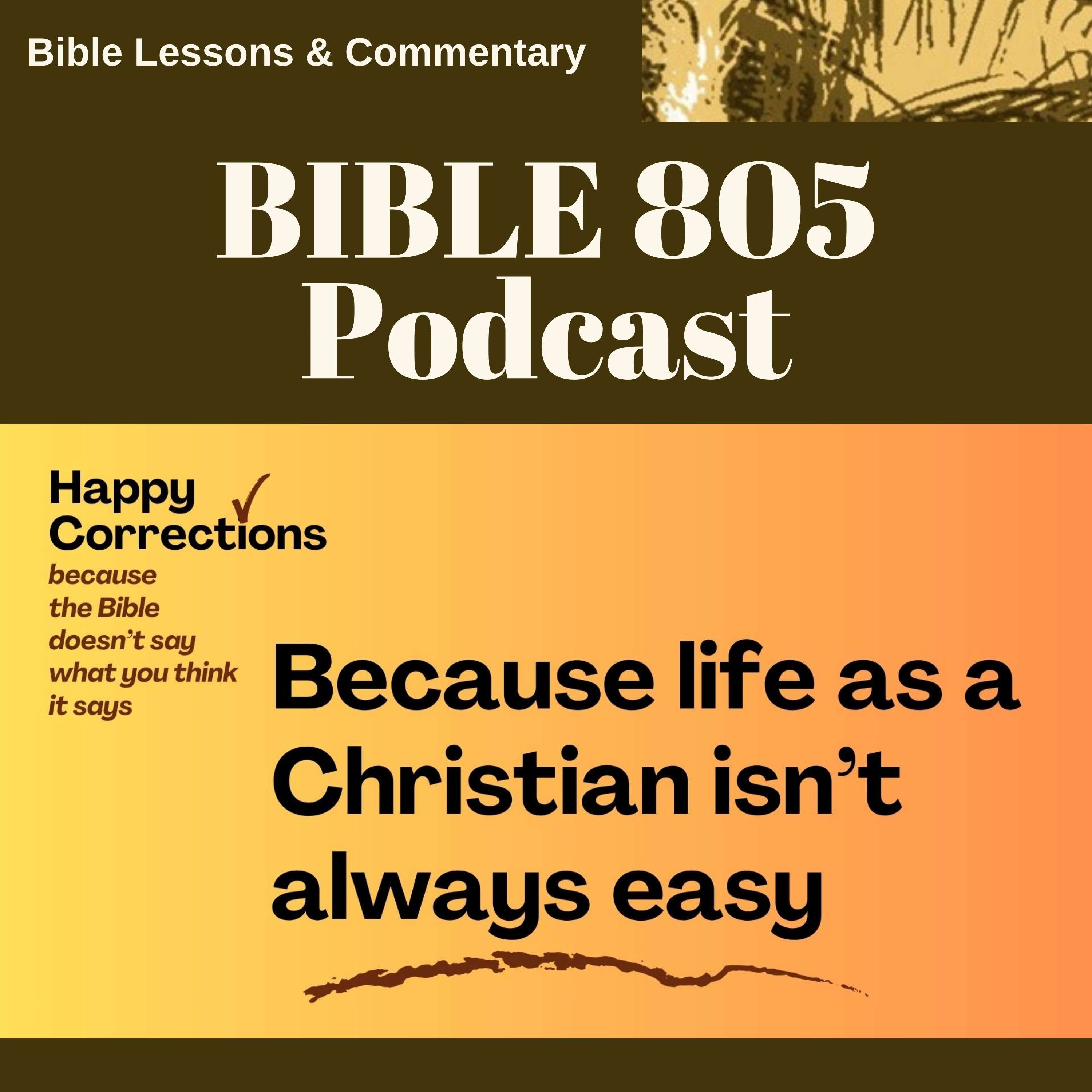 Because Life as a Christian Isn't Always Easy,  from series, HAPPY CORRECTIONS, because the Bible doesn’t say what you think it says episode artwork
