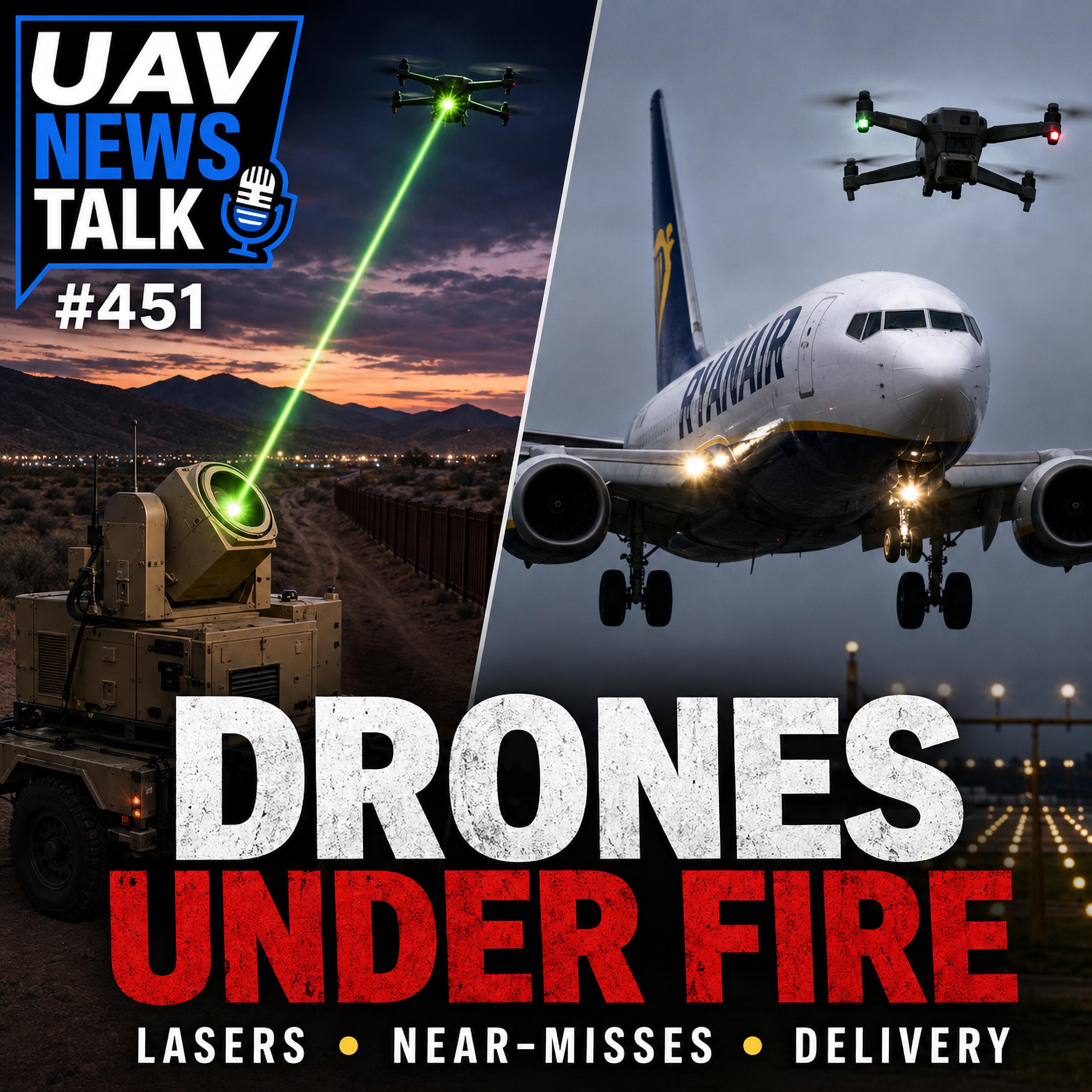 U.S. Laser Downs Cartel Drones, 737 Drone Near-Miss & Amazon Expands