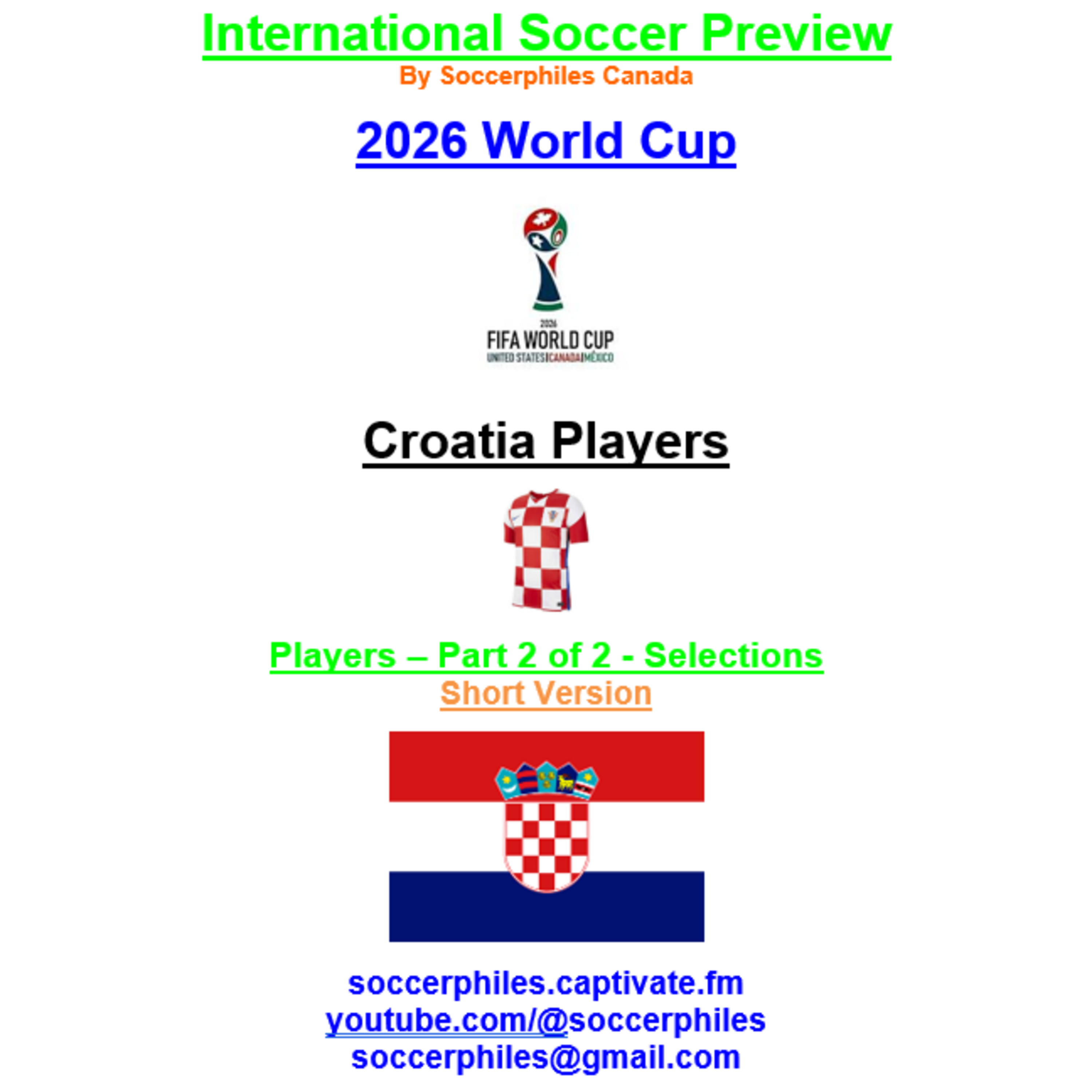 2026 FIFA World Cup – Croatia Players – Part 2 of 2