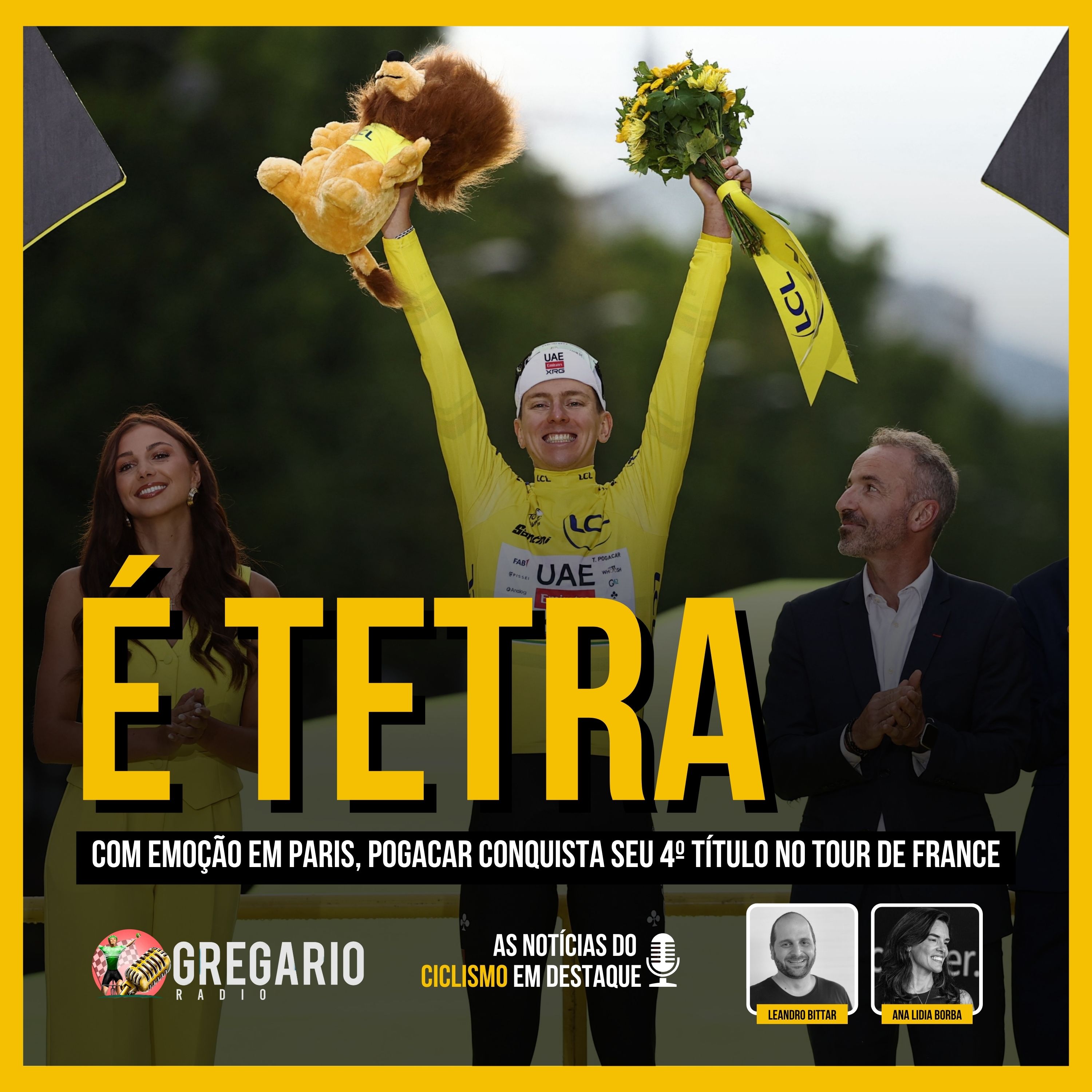 RADIO: É TETRA!!! Com emoção em Paris, Pogacar leva o 4º título do Tour de France
