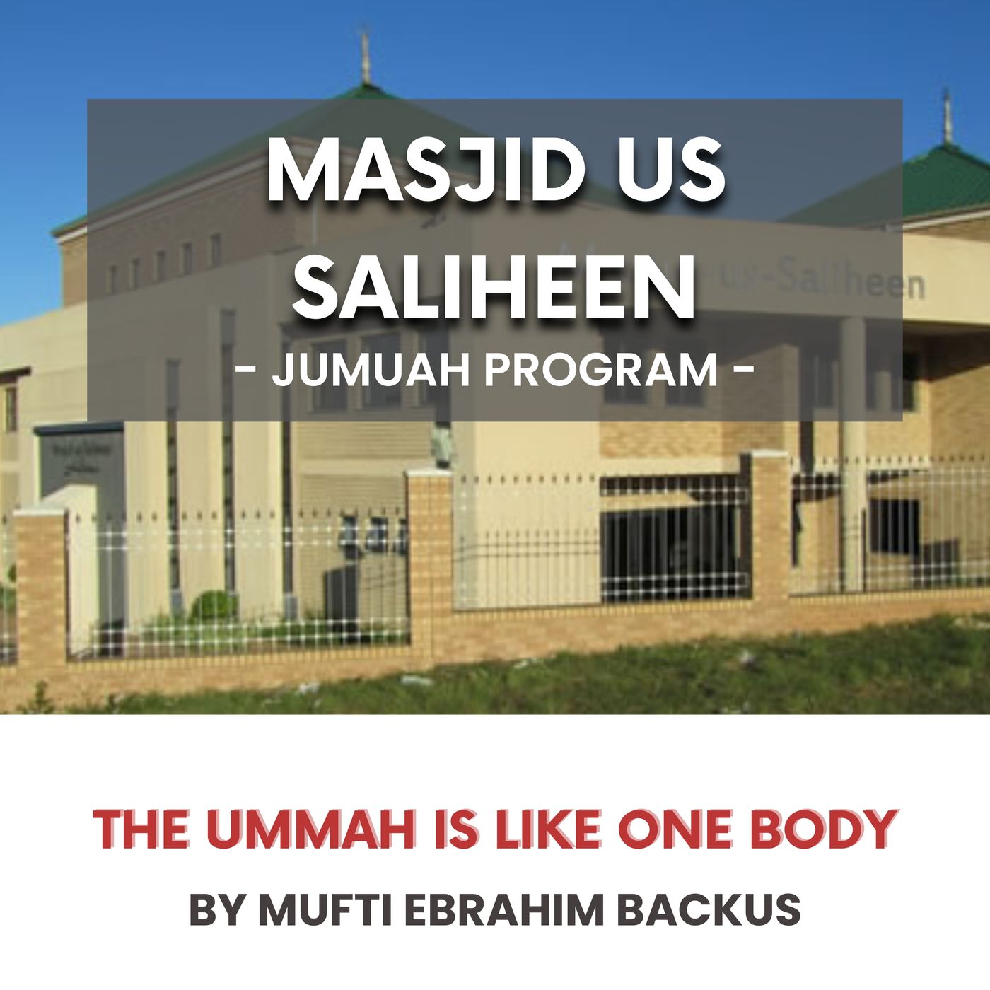 The Ummah is like one body by Mufti Ebrahim Backus