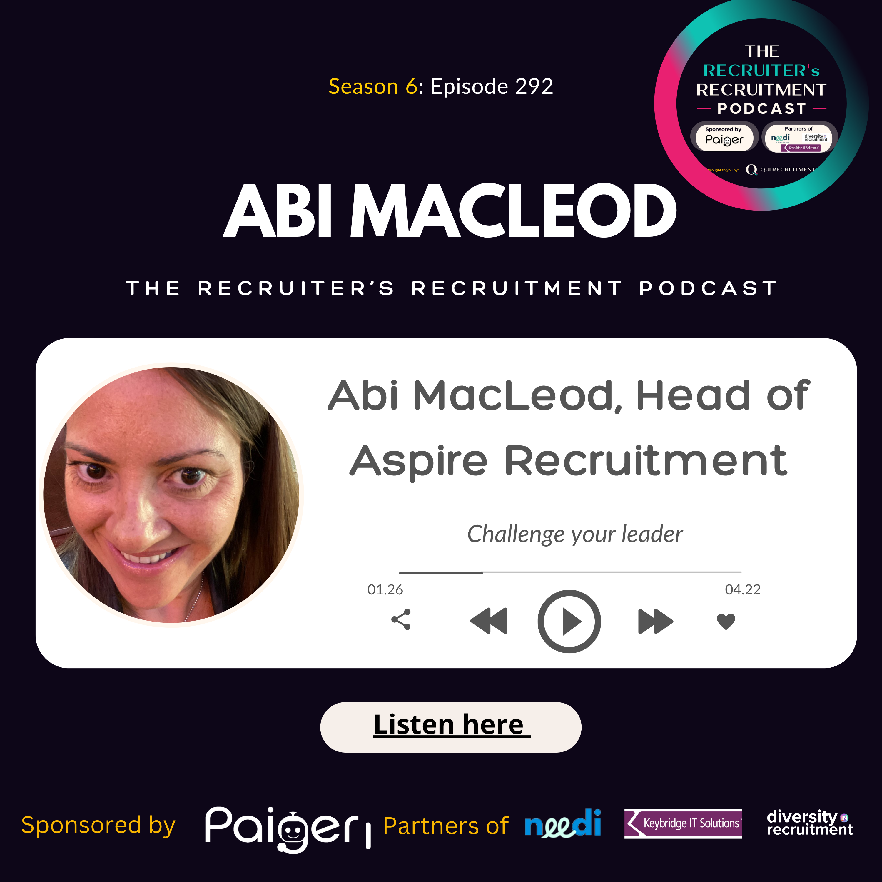 EP292: Abi Macleod, Head of Aspire Recruitment - Challenge your leader! episode artwork