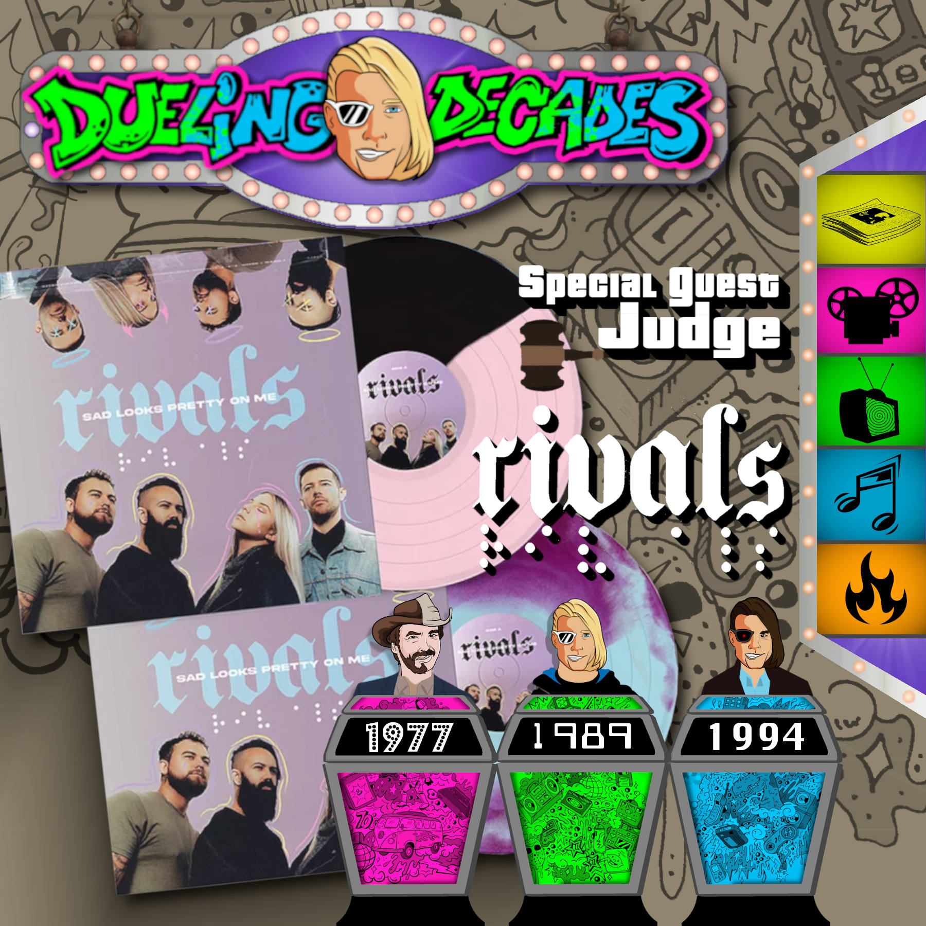 Sad looks pretty on the band Rivals as they rule who had the best week 1977, 1989, or 1994!