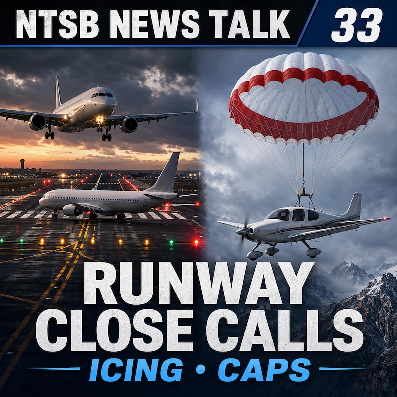 Artwork for podcast NTSB News Talk – Aviation Accidents, Safety Investigations & Pilot Lessons