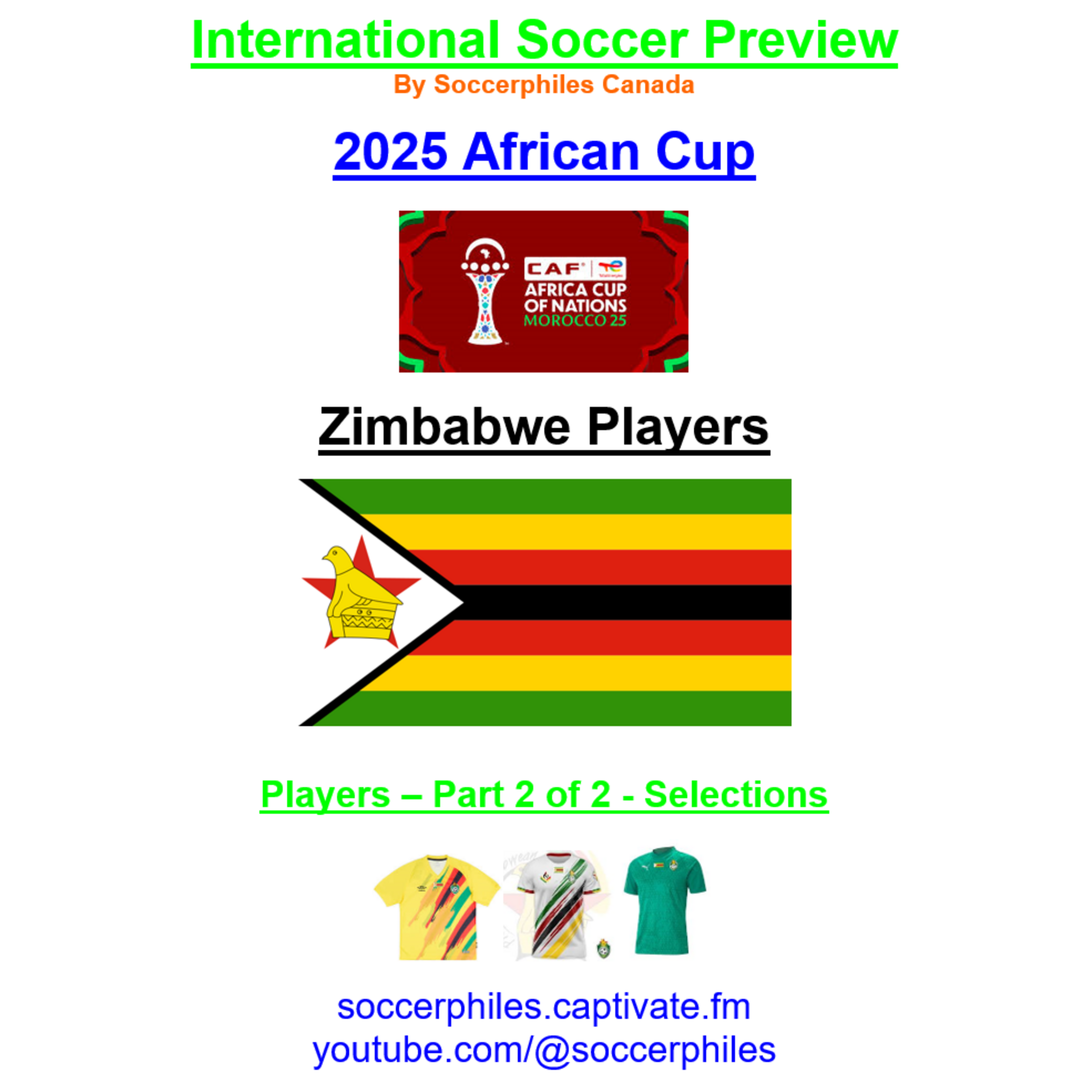 2025 African Cup – Zimbabwe Players – Part 2 of 2 – Short Version