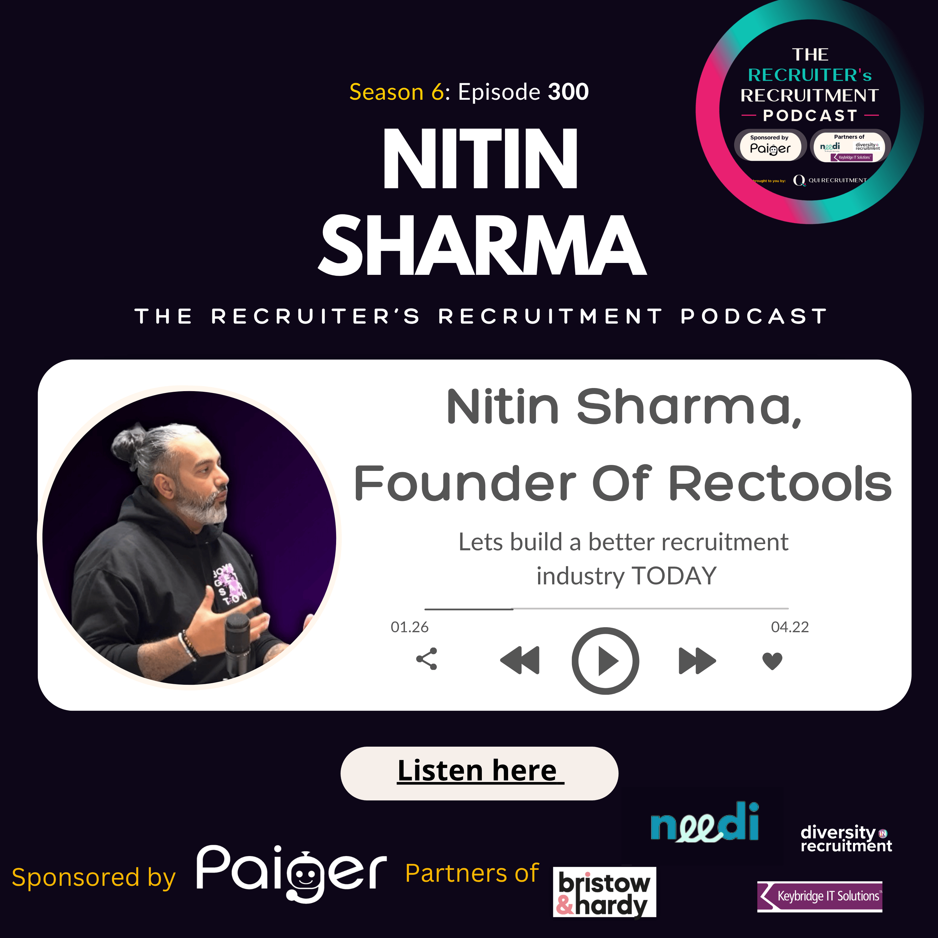 EP300: Nitin Sharma, Founder Of Rectools - Lets build a better recruitment  industry TODAY episode artwork