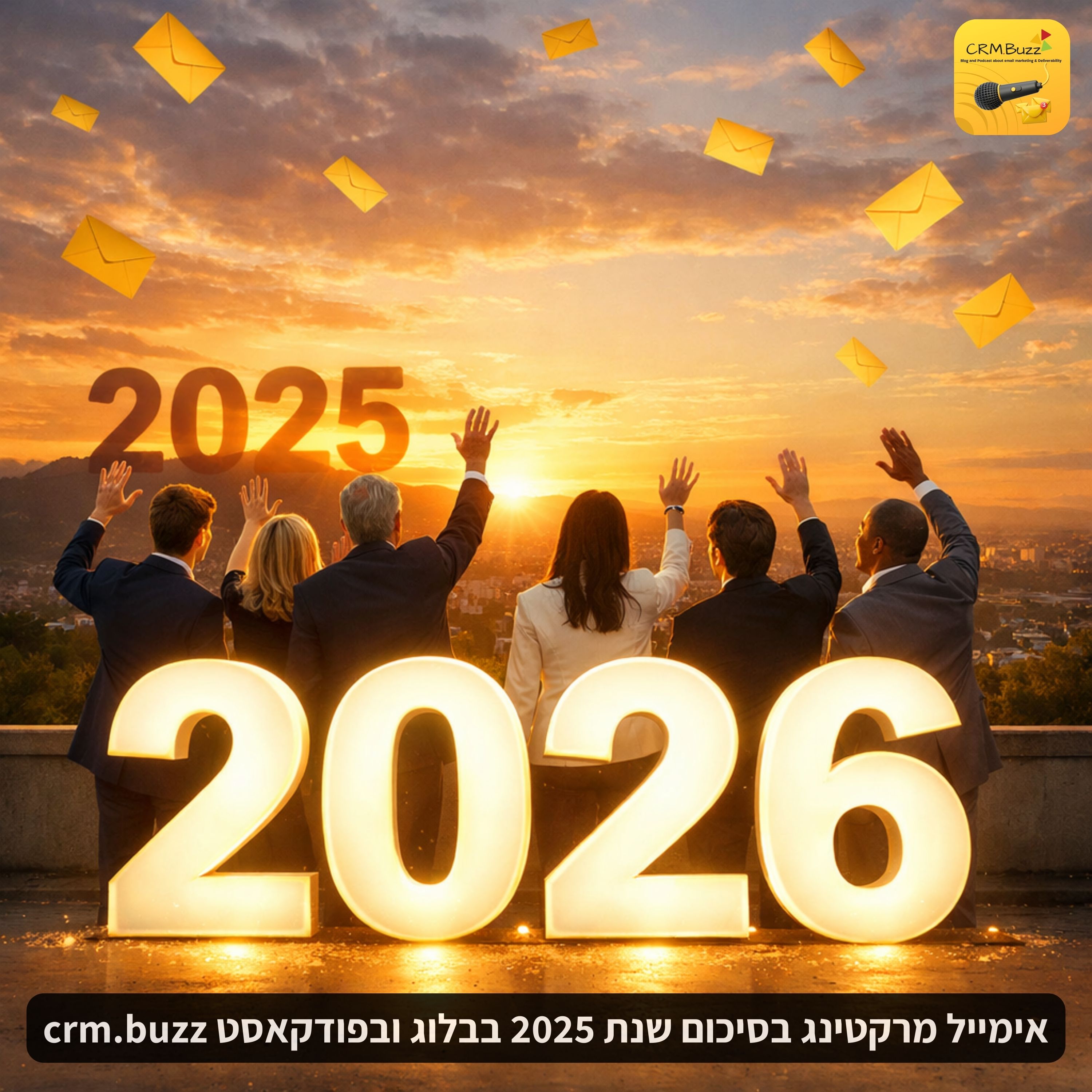 אימייל מרקטינג בסיכום שנת 2025 בבלוג ובפודקאסט crm.buzz