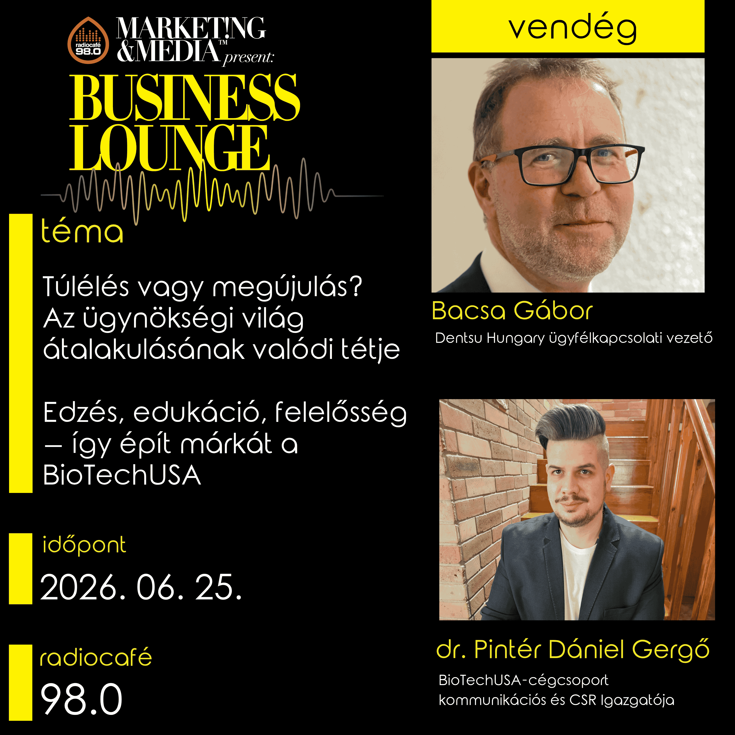 # 063 -  Bacsa Gábor, Dentsu Hungary, ügyfélkapcsolati vezető valamint Dr. Pintér Dániel Gergő, BioTechUSA-cégcsoport, kommunikációs és CSR-igazgató episode artwork
