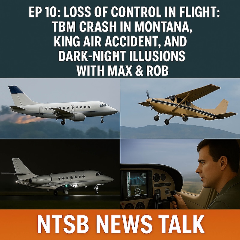 Artwork for podcast NTSB News Talk – Aviation Accidents, Safety Investigations & Pilot Lessons