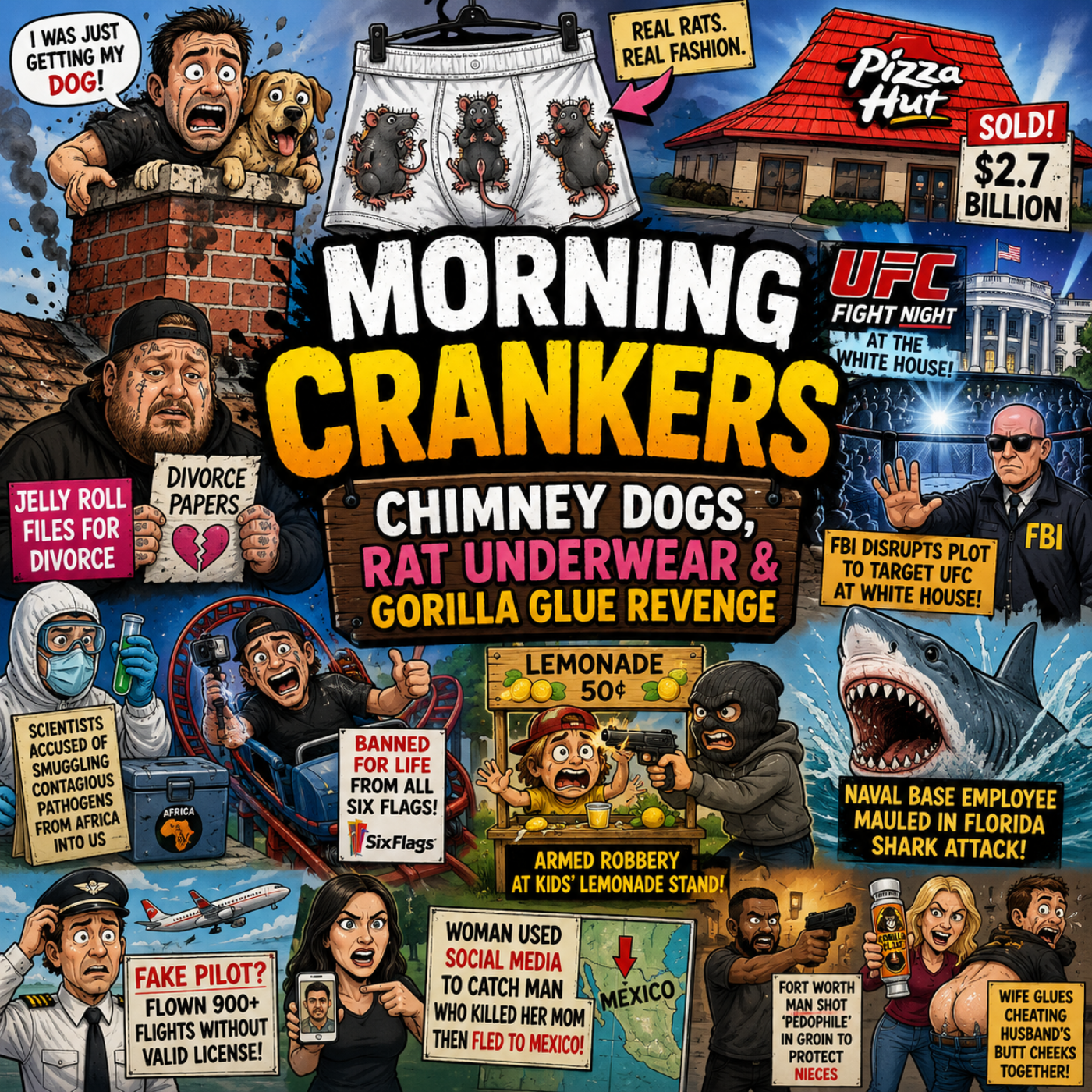 182: Morning Crankers: Chimney Dogs, Rat Underwear & Gorilla Glue Revenge episode artwork