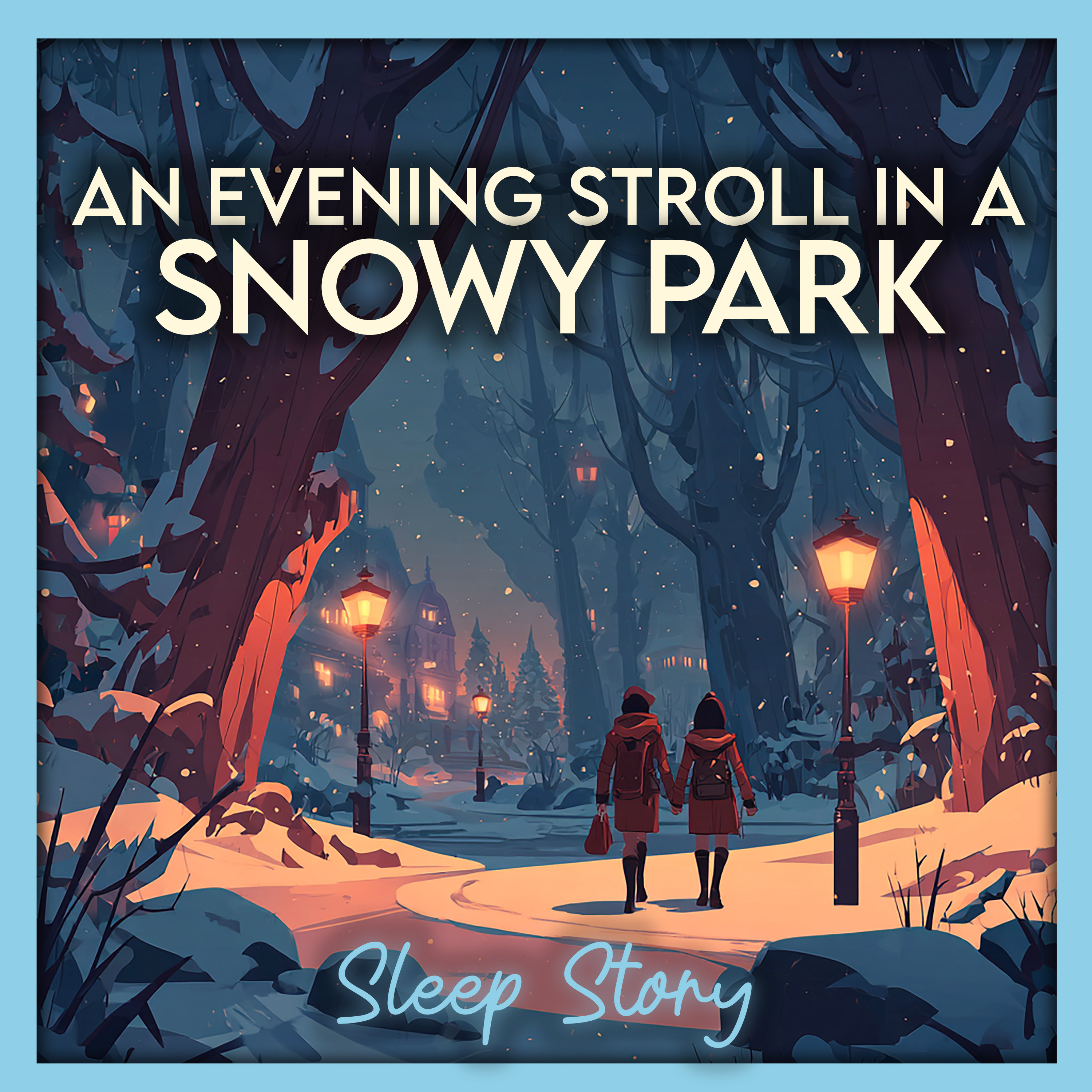 A Snowy Park at Blue Hour ❄️ | Cozy Winter Sleep Story for Grown Ups | Deep Sleep & Calm