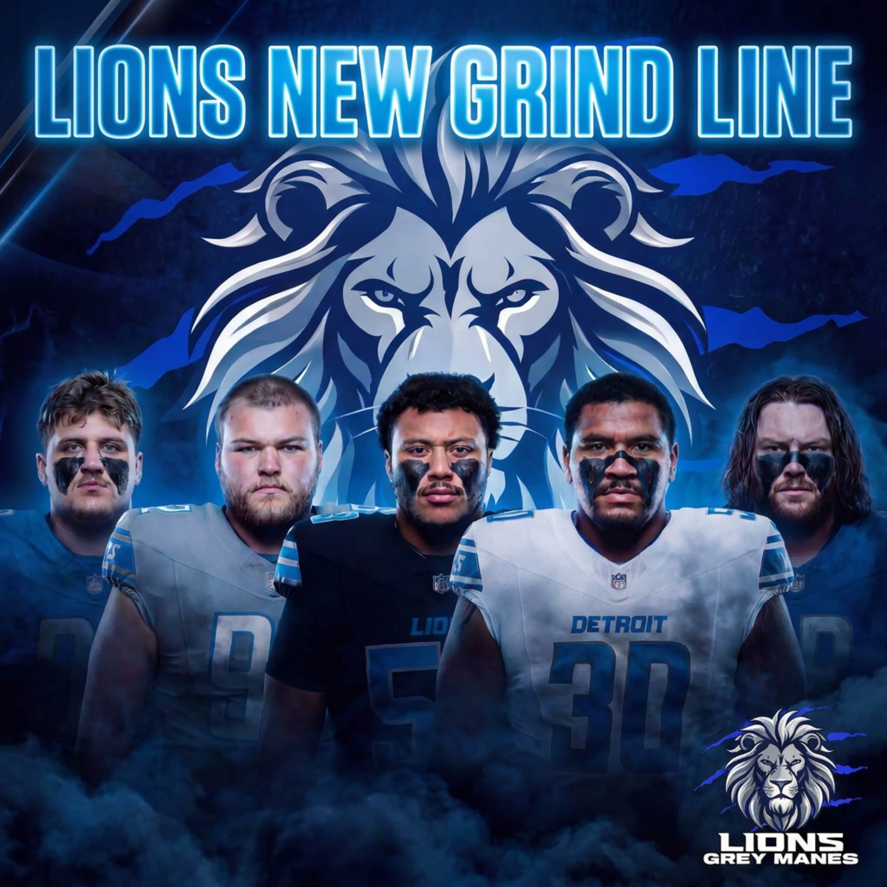 The Grind Line: Breaking Down Detroit's New-Look Offensive Line - EP 033 episode artwork