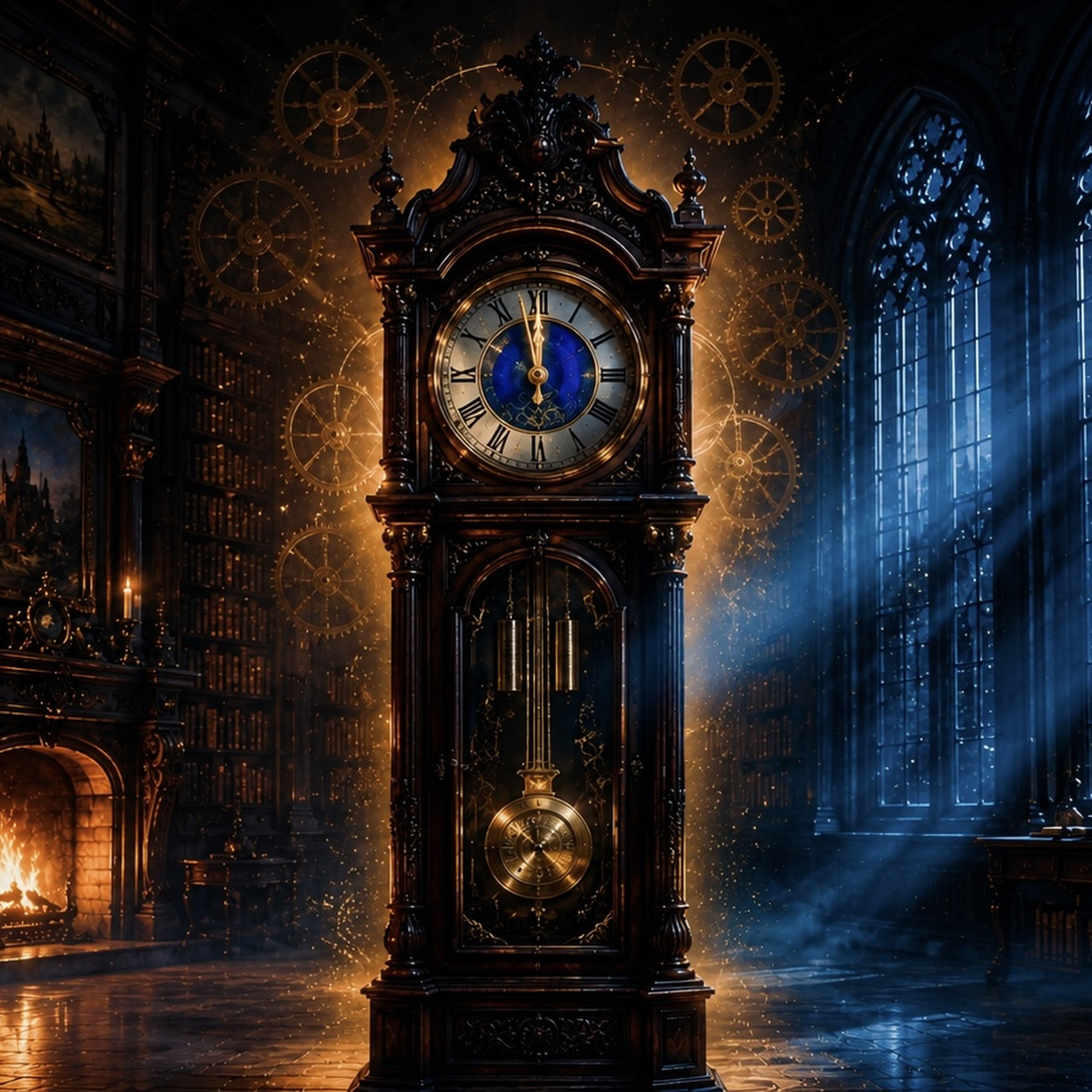 ⏰ 2 HOURS OF PEACEFUL GRANDFATHER CLOCK TICKING | MIDNIGHT VICTORIAN LIBRARY FOR DEEP SLEEP, STUDY & RELAXATION episode artwork