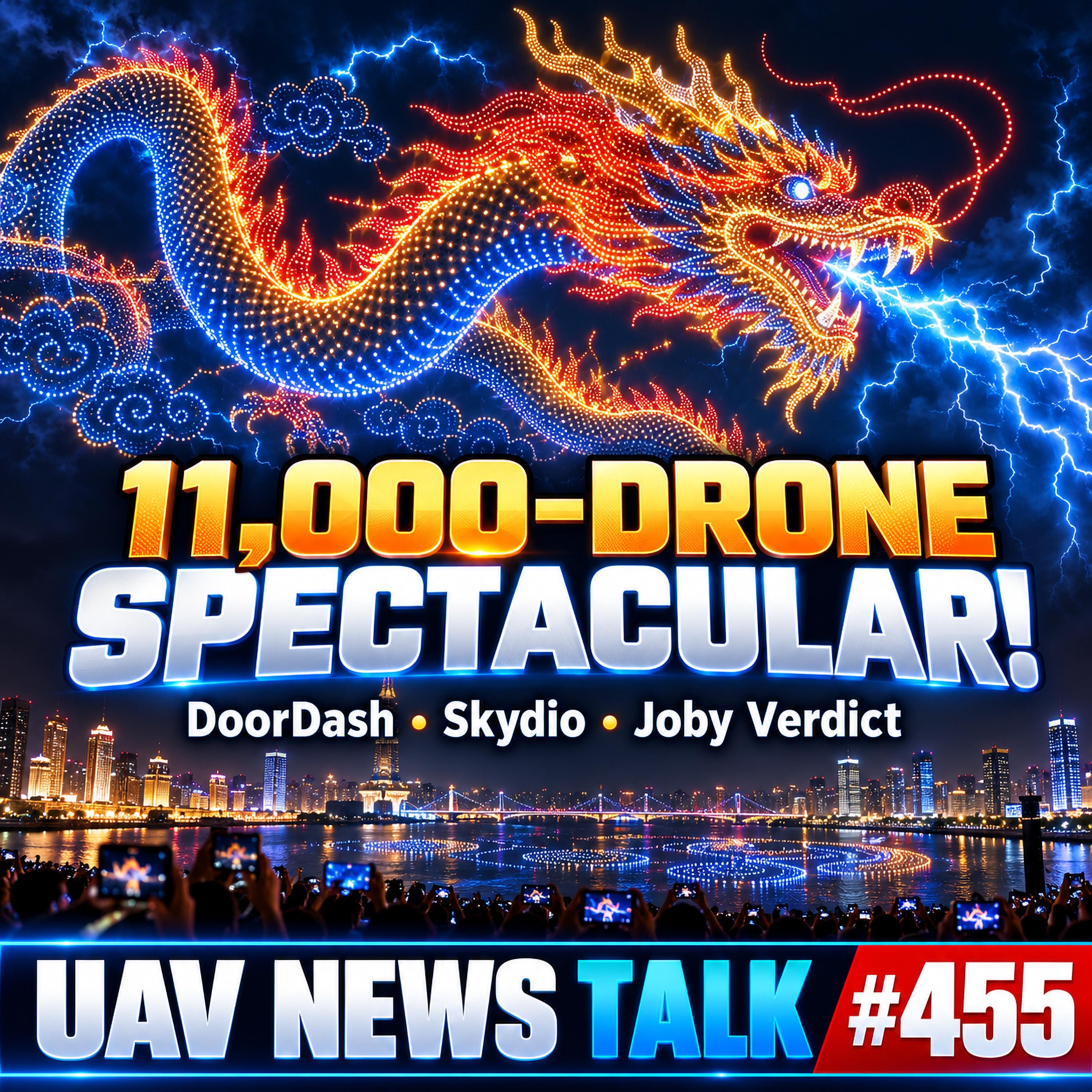11,000-Drone Spectacular, DoorDash Delivery Drones & Skydio's New Fixed-Wing Aircraft