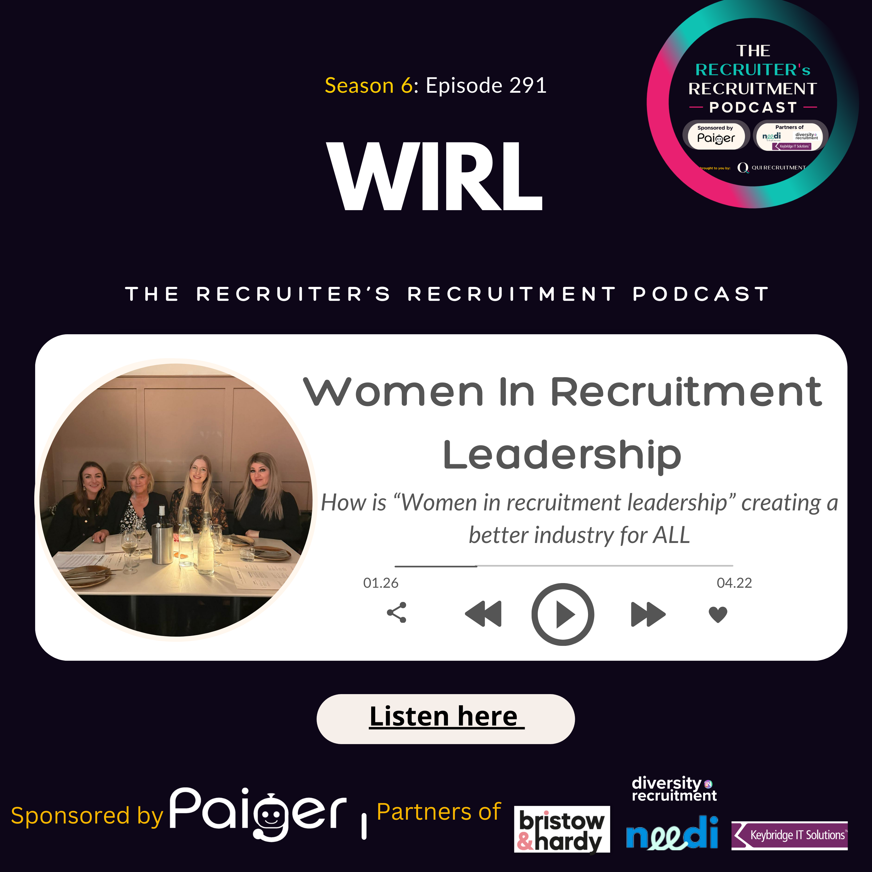 EP291: WIRL, Women in Recruitment Leadership - How is "Women In Recruitment Leadership" creating a better industry for ALL episode artwork