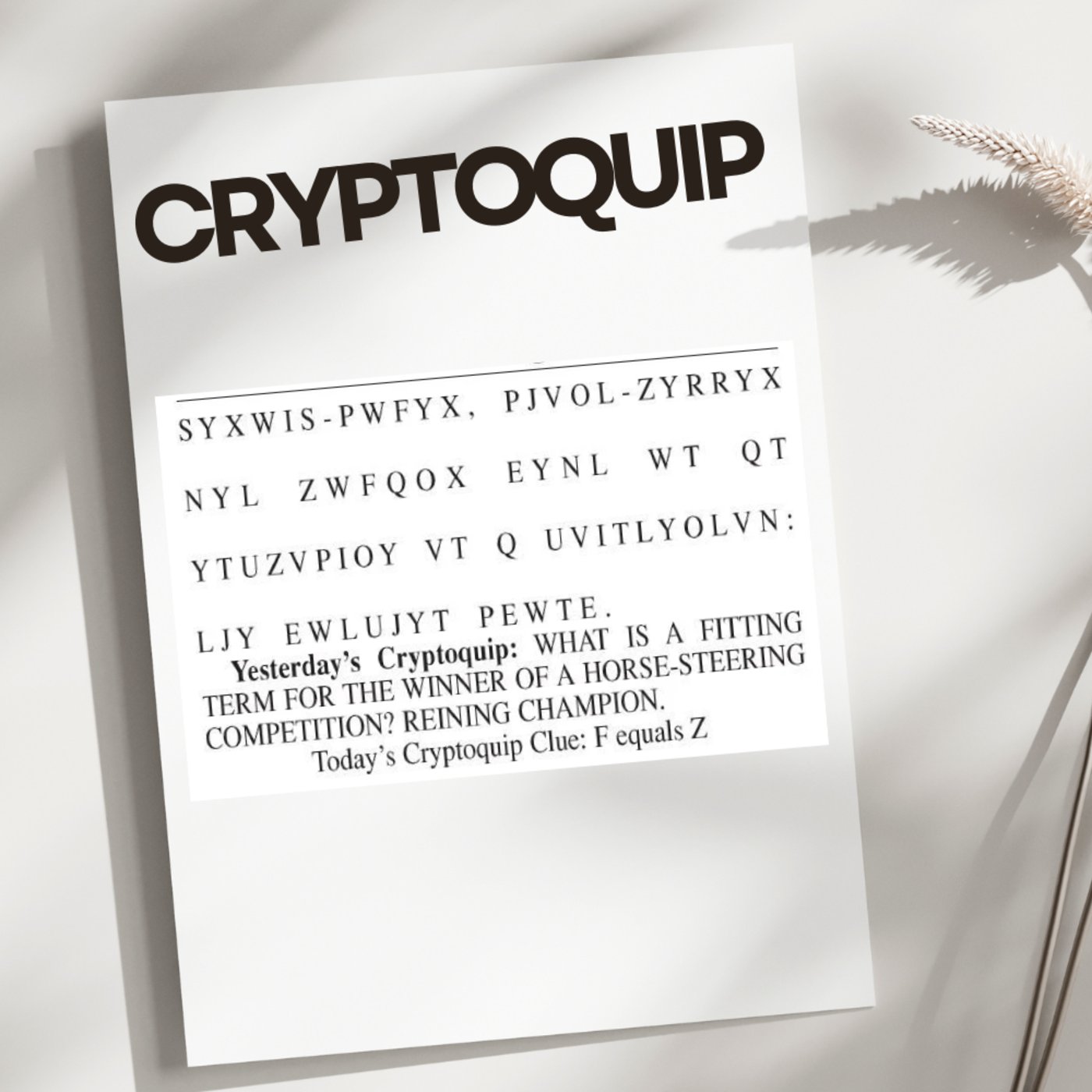 Why Cryptoquips, Crosswords & Jumbles Are Your New Happy Place podcast artwork