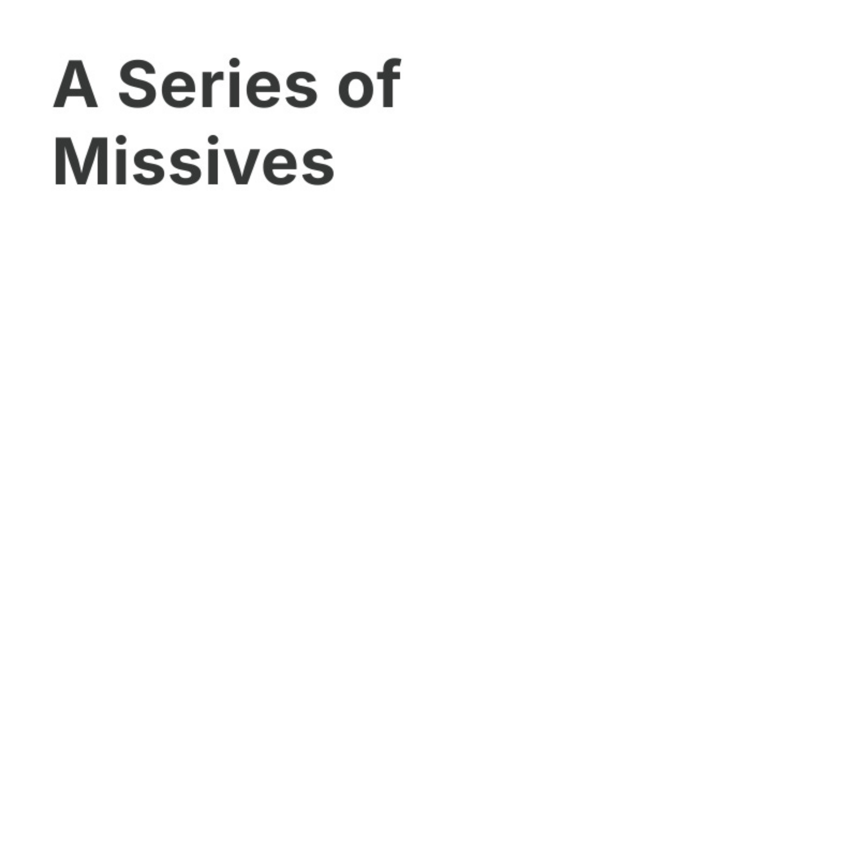 A Series of Missives cover art