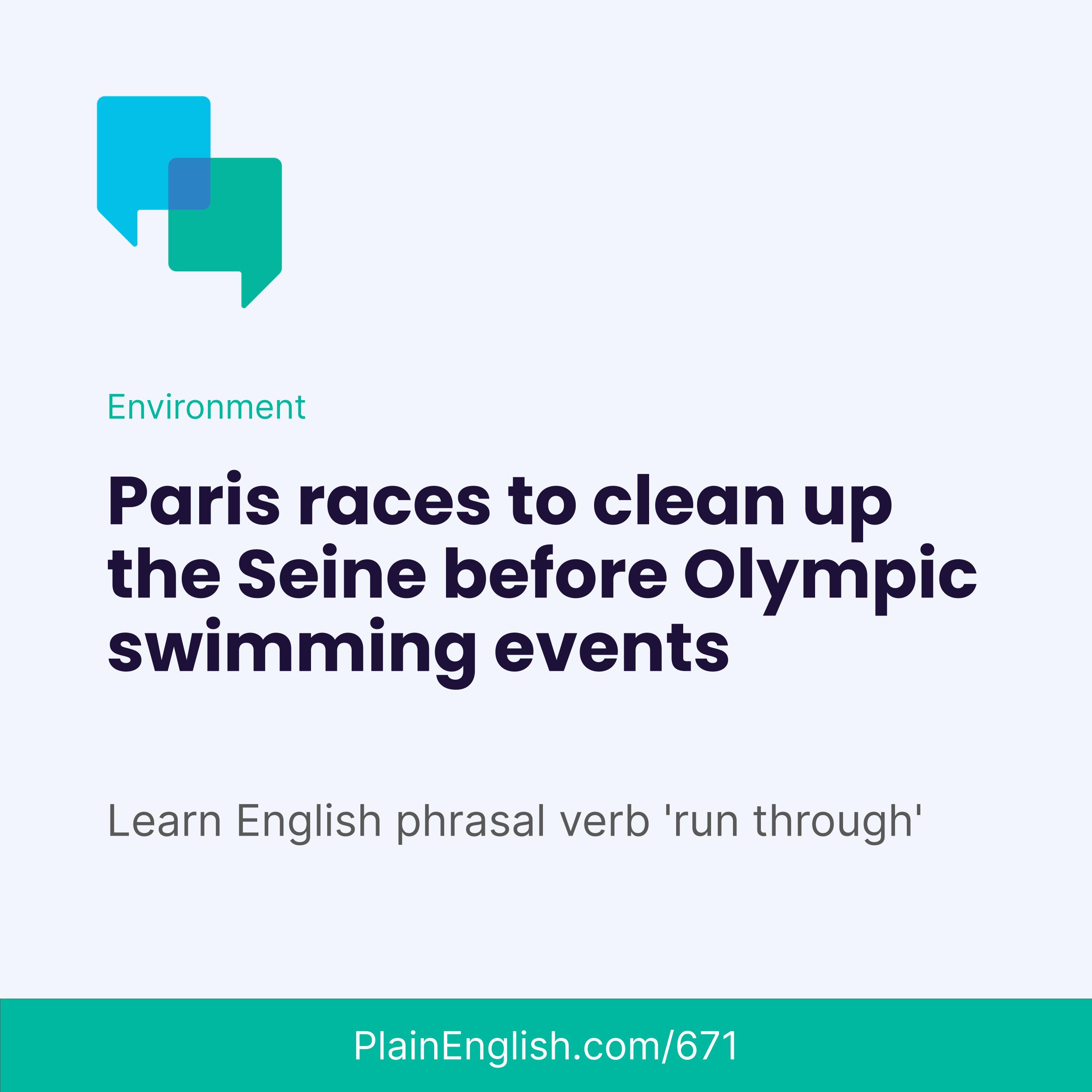 Paris's Olympic dream: swimming in the Seine (Run through)