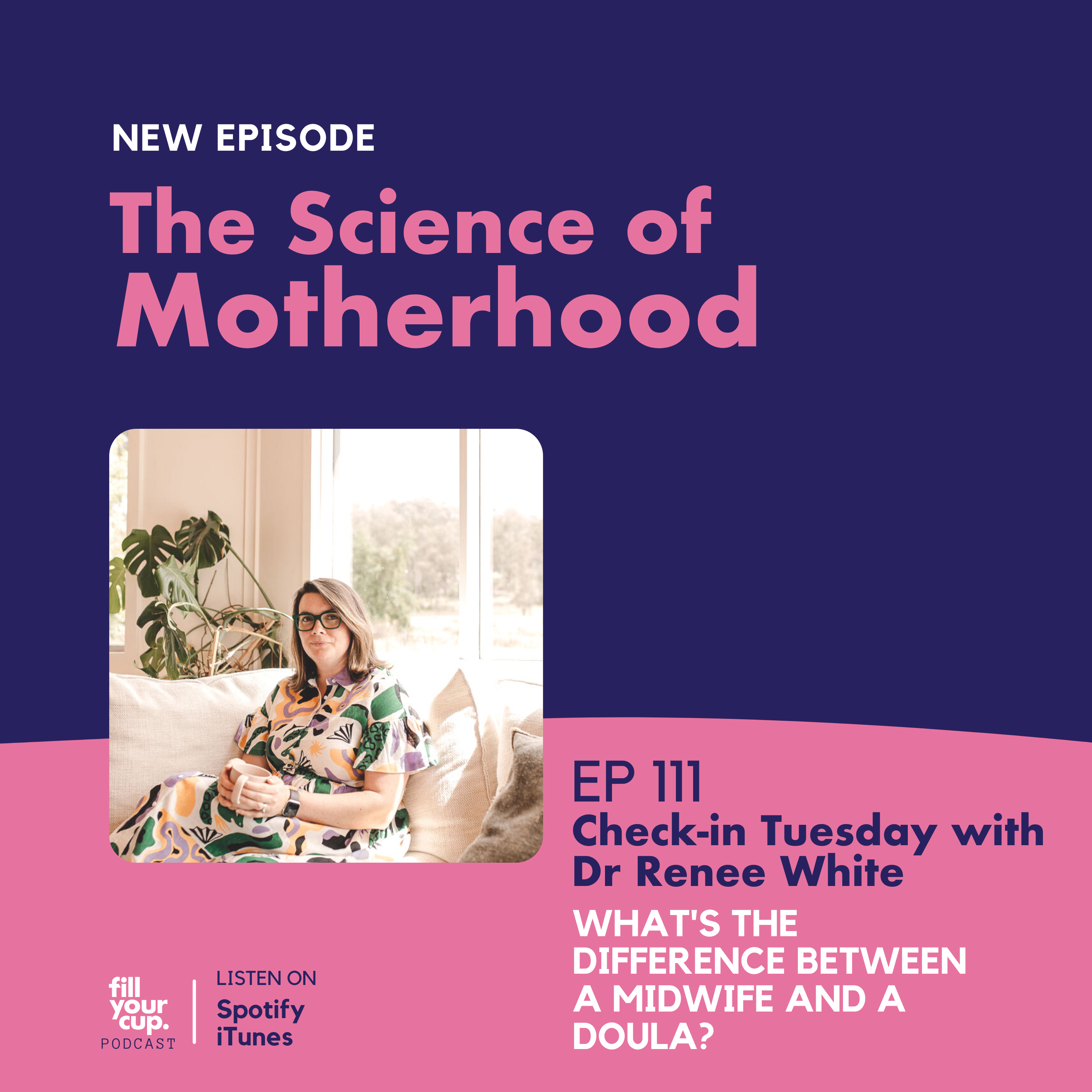 Ep 111. Check In Tuesday with Dr Renee White - What's the Difference between a Midwife and a Doula?