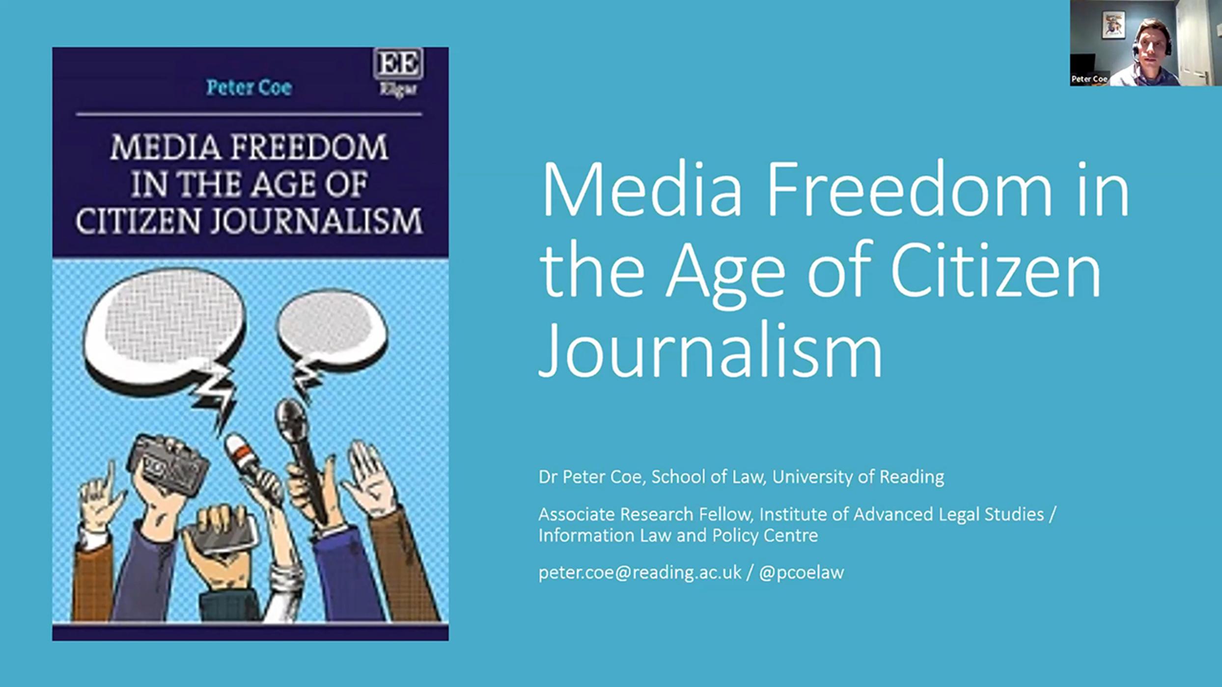 'Media Freedom in the Age of Citizen Journalism': CIPIL Evening Webinar