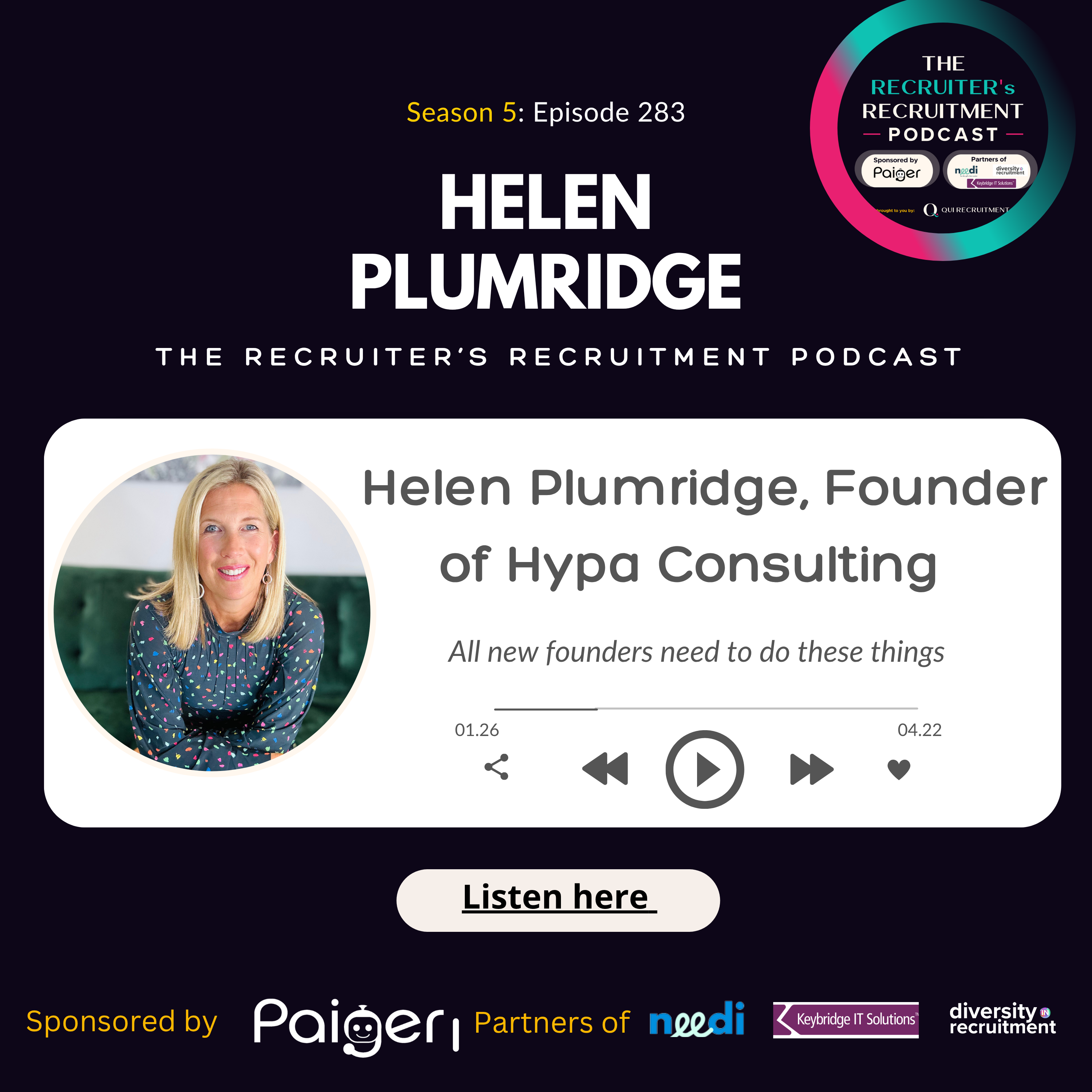 EP283: Helen Plumridge, Founder of Hypa Consulting - All new founders need to do these things episode artwork