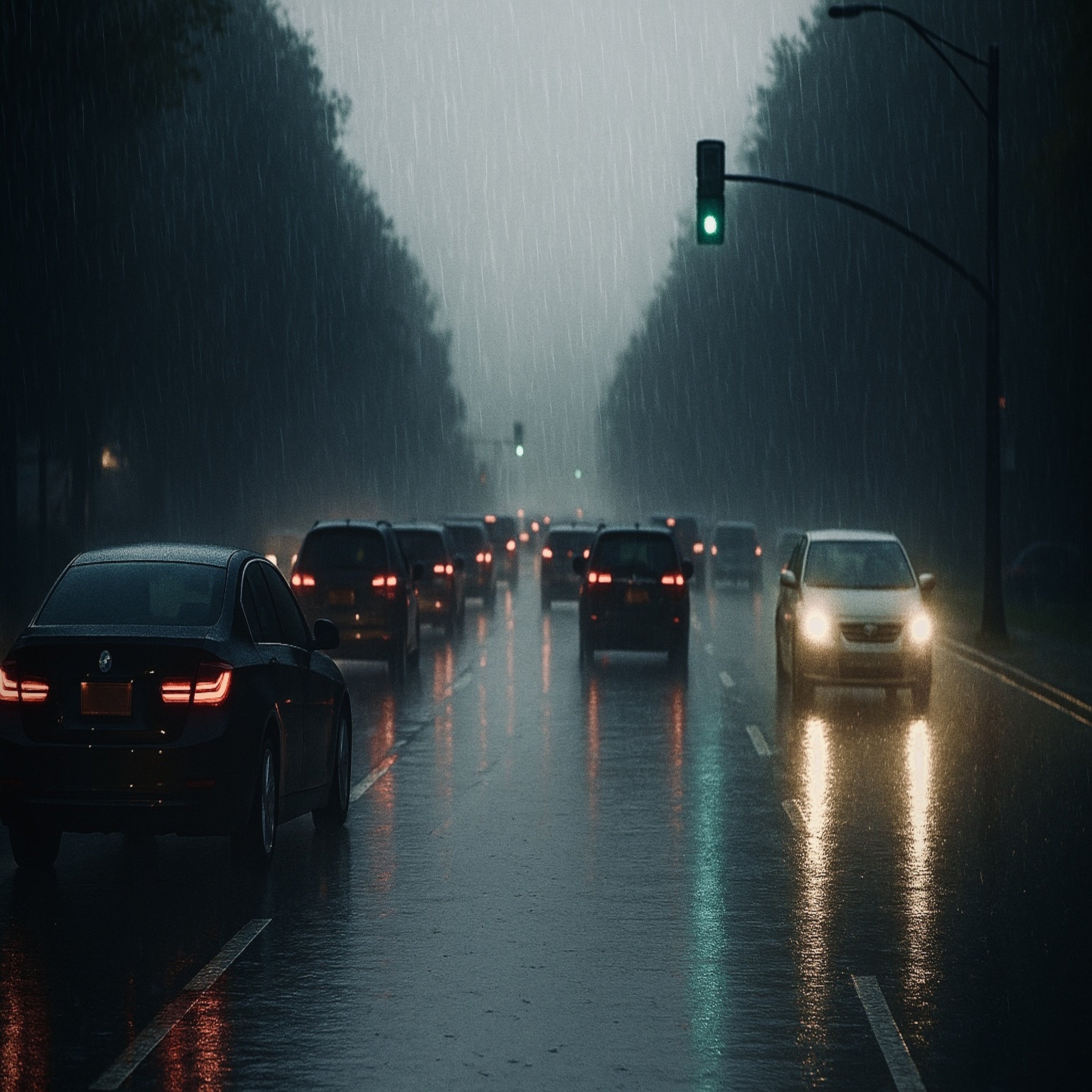 “Urban Rain – 2 Hours of Rainfall with Light Traffic for Deep Focus & Calm”