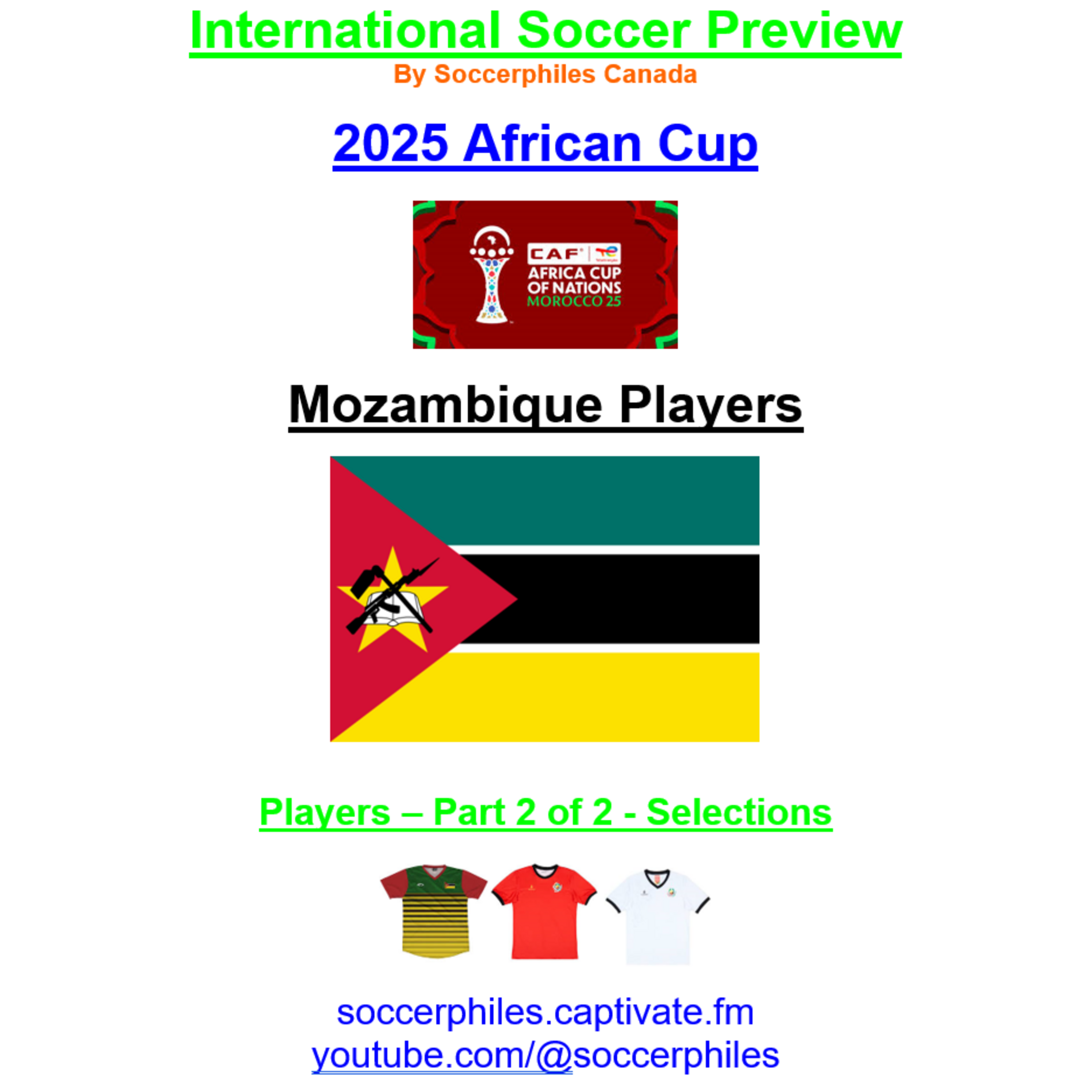 2025 African Cup – Mozambique Players – Part 2 of 2 – Short Version