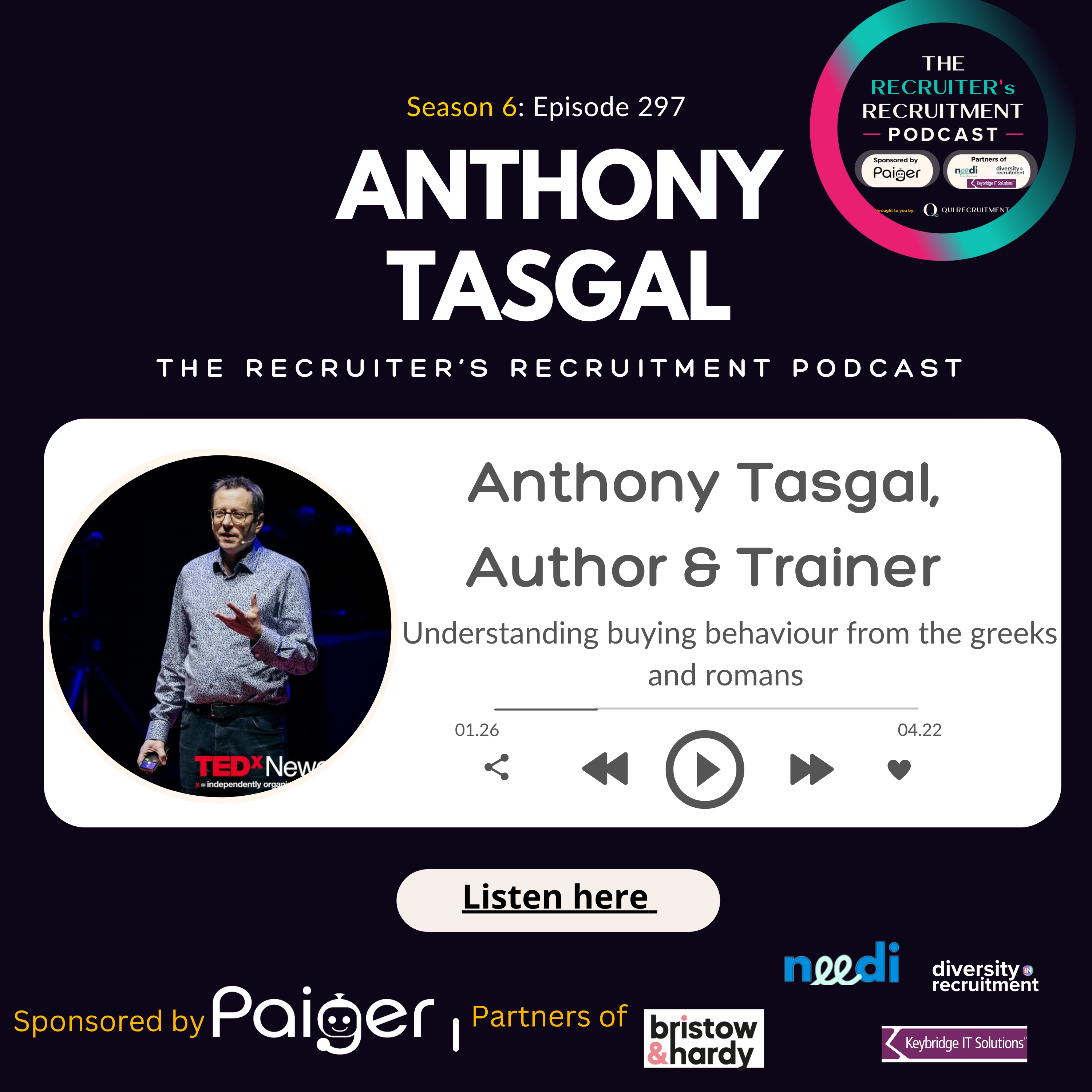 EP297: Anthony Tasgal,  Author & Trainer -  Understanding buying behaviour from the greeks and romans episode artwork
