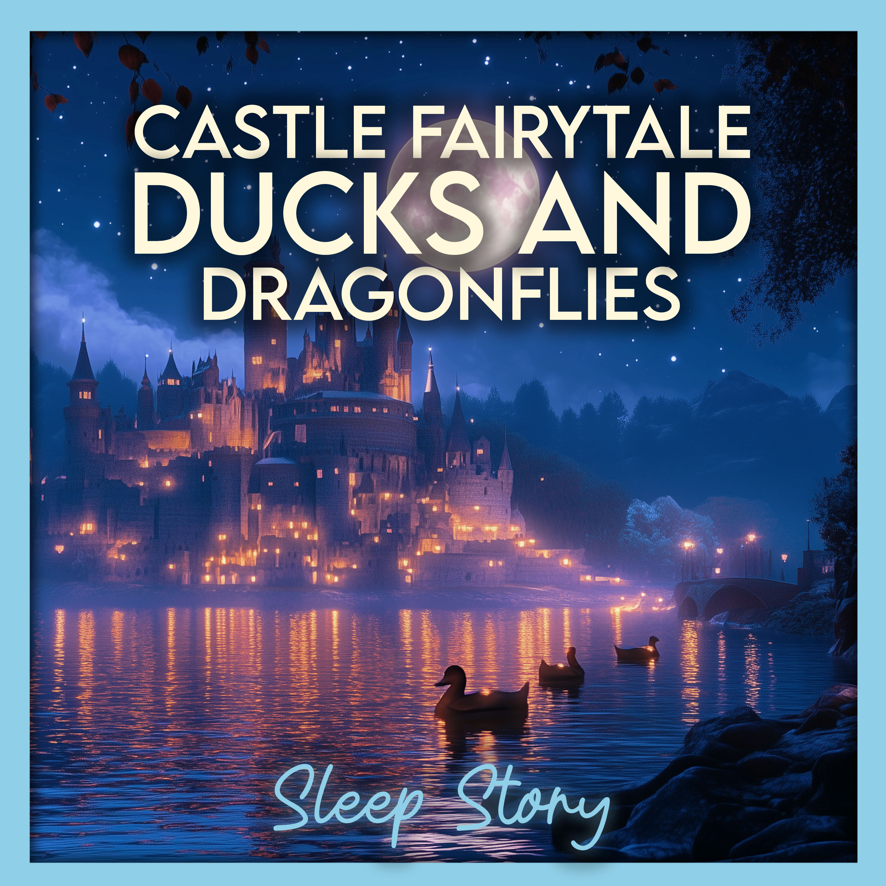 Sunset Picnic by the Castle Moat: Ducks and Dragonflies