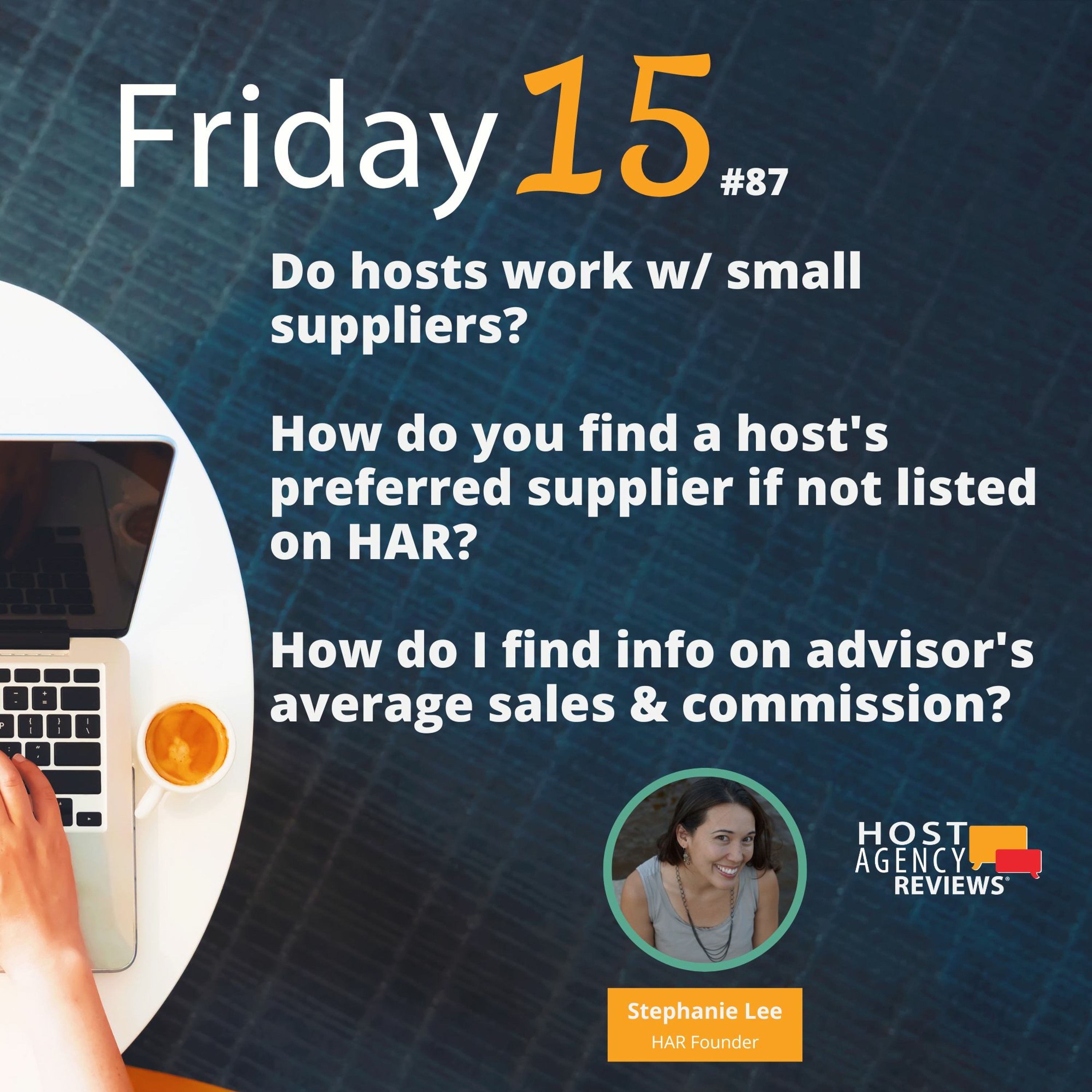Booking small suppliers w/ host. Finding host's preferred supplier list. Info on TA sales.
