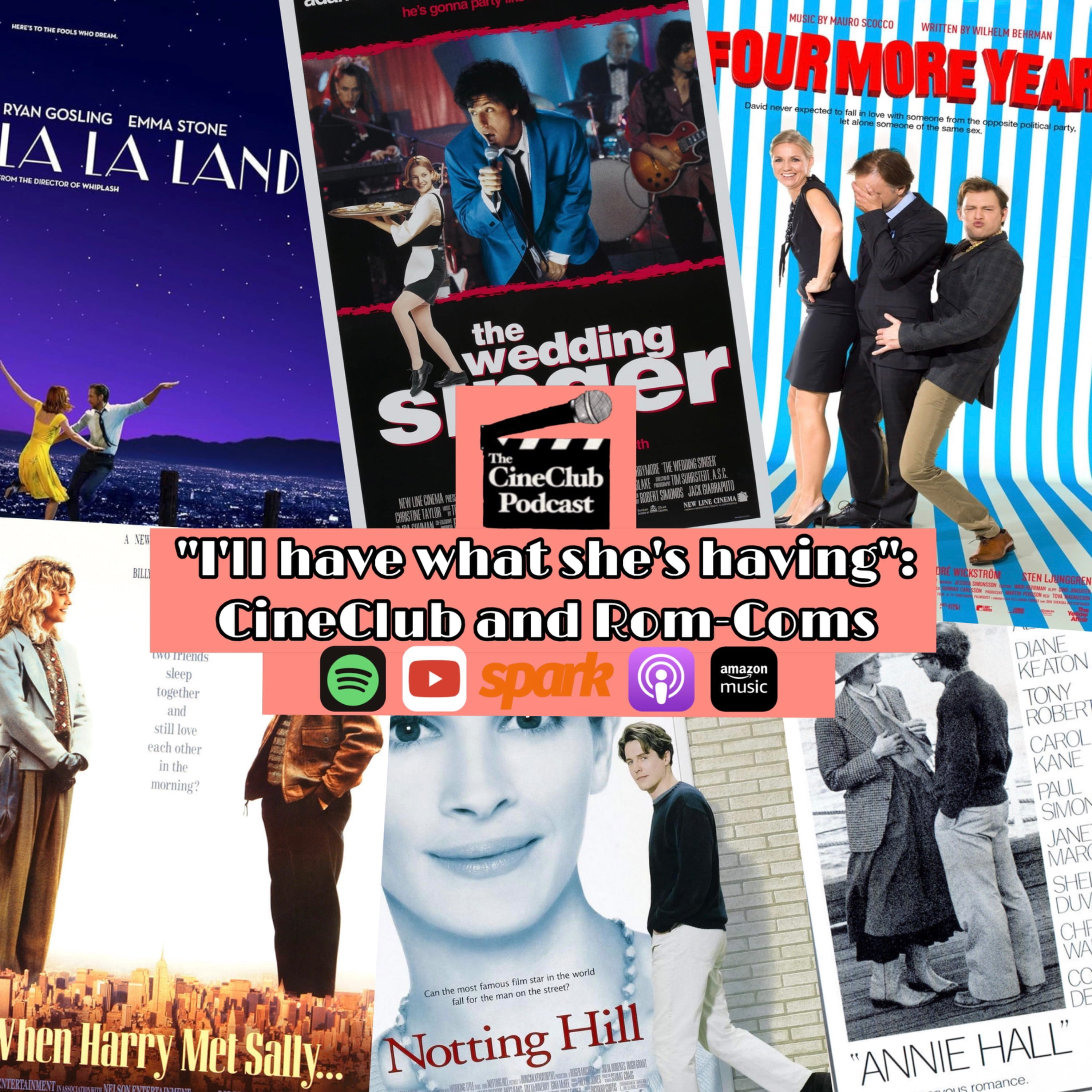 “I’ll have what she’s having”: CineClub and Rom-Coms episode artwork