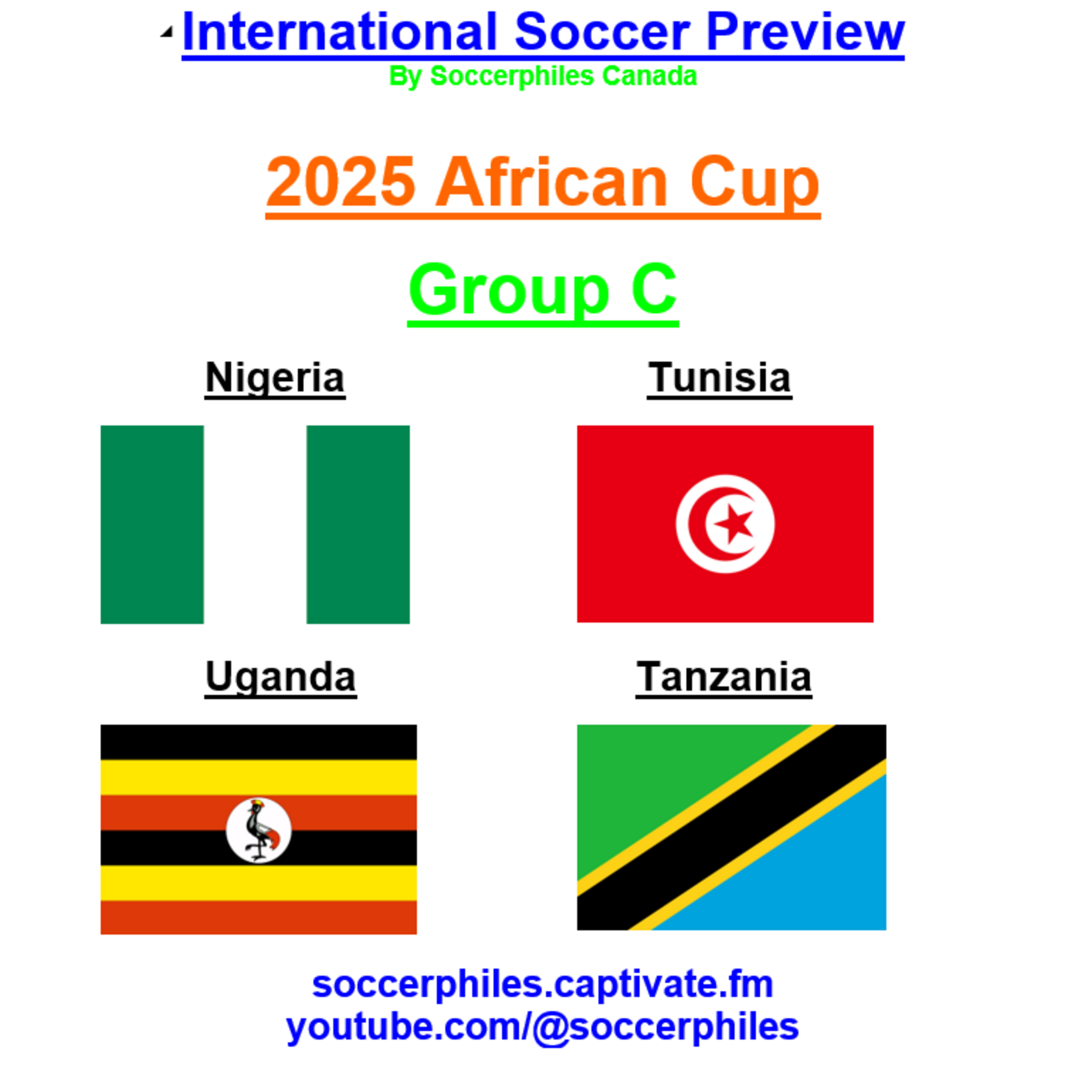 2025 African Cup - Group C Short Version – Nigeria, Tunisia, Uganda, and Tanzania