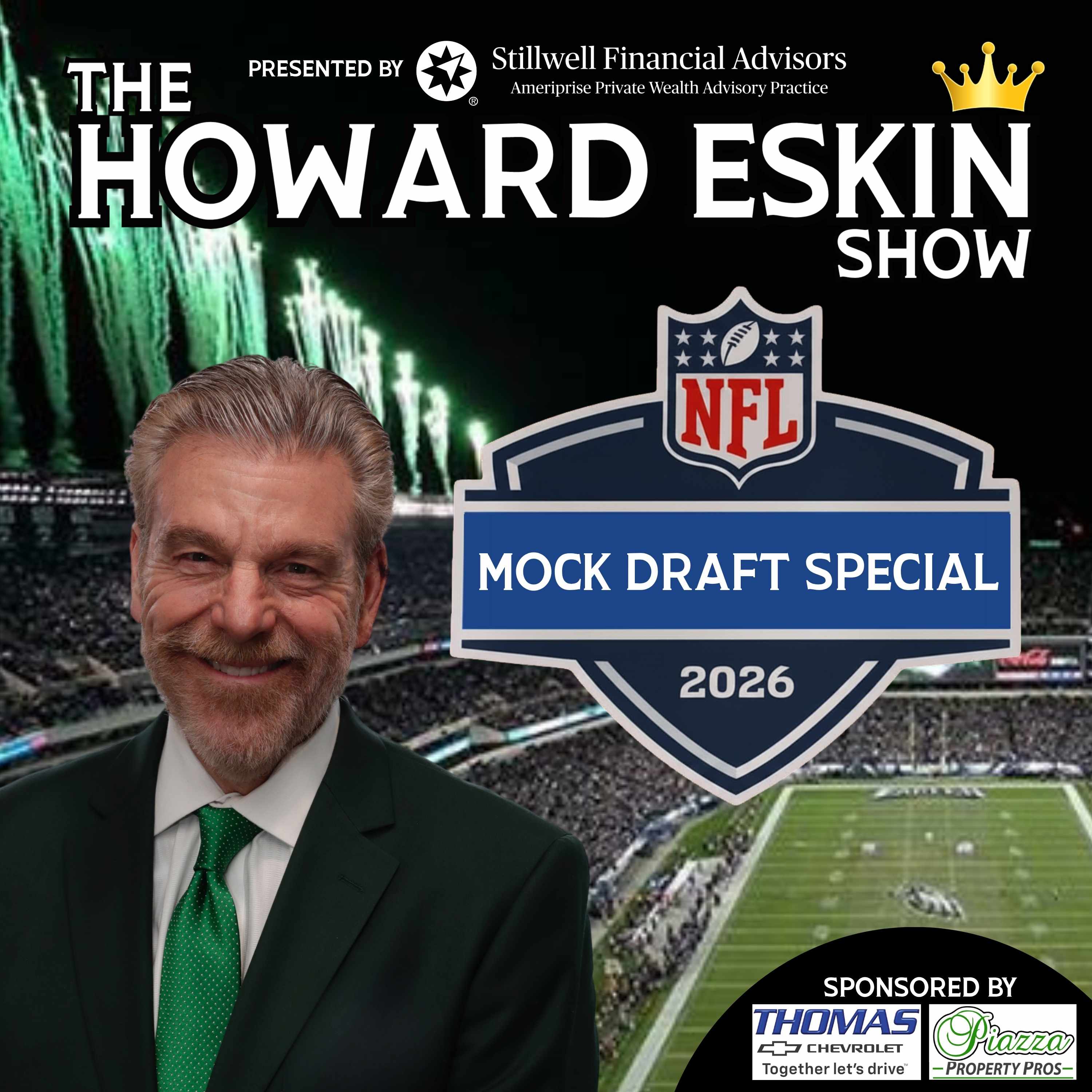 The Howard Eskin Show - #123 - 2026 NFL Mock Draft episode artwork