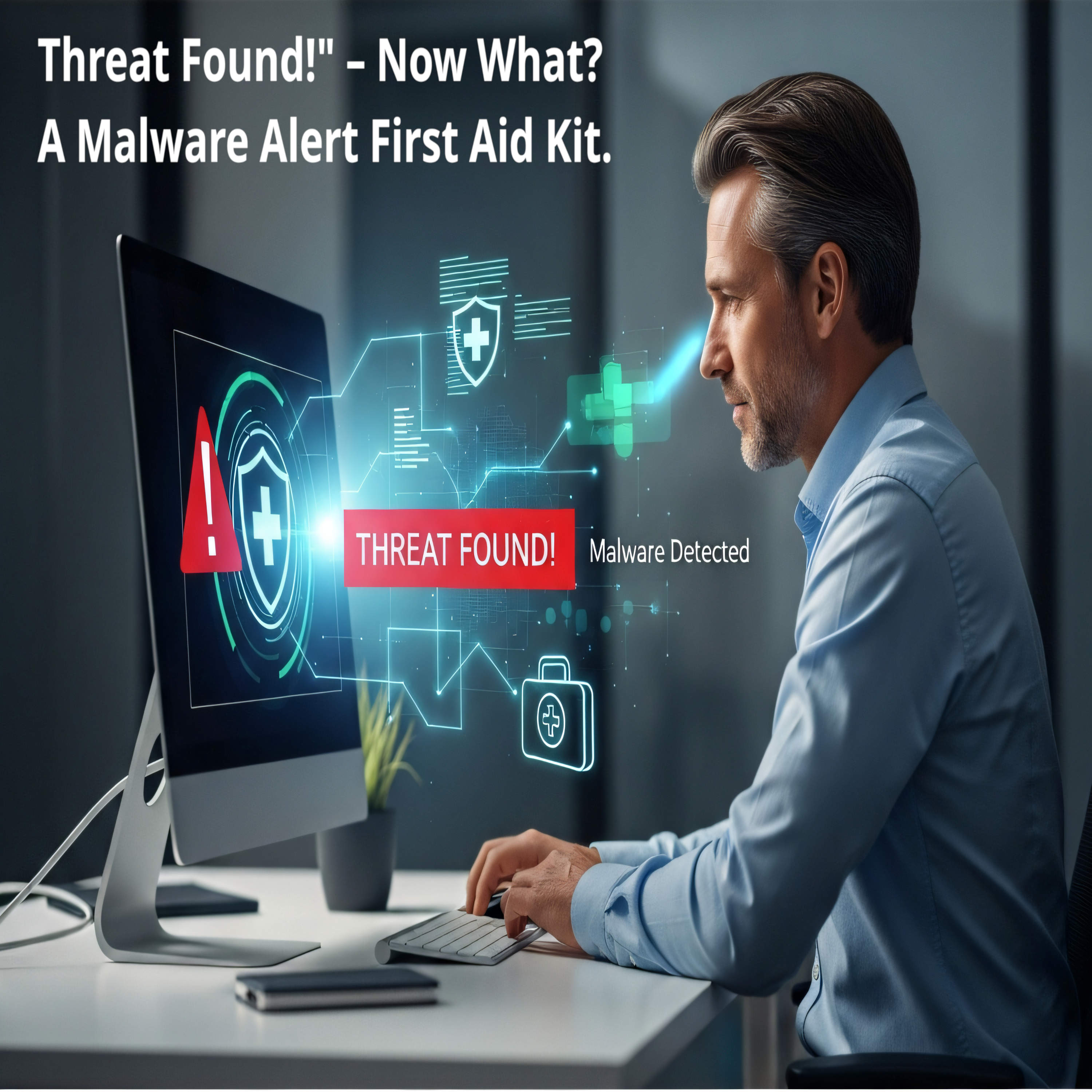 Artwork for My Antivirus Says "Threat Found!" – Now What? A Malware Alert First Aid Kit.