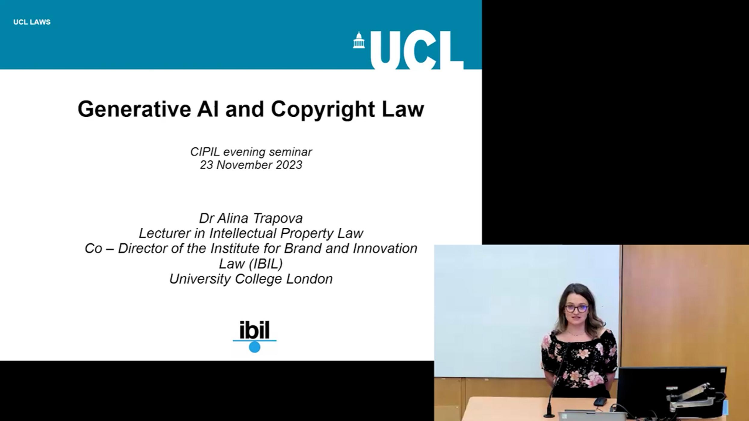 'Generative AI and Copyright Law': CIPIL Seminar