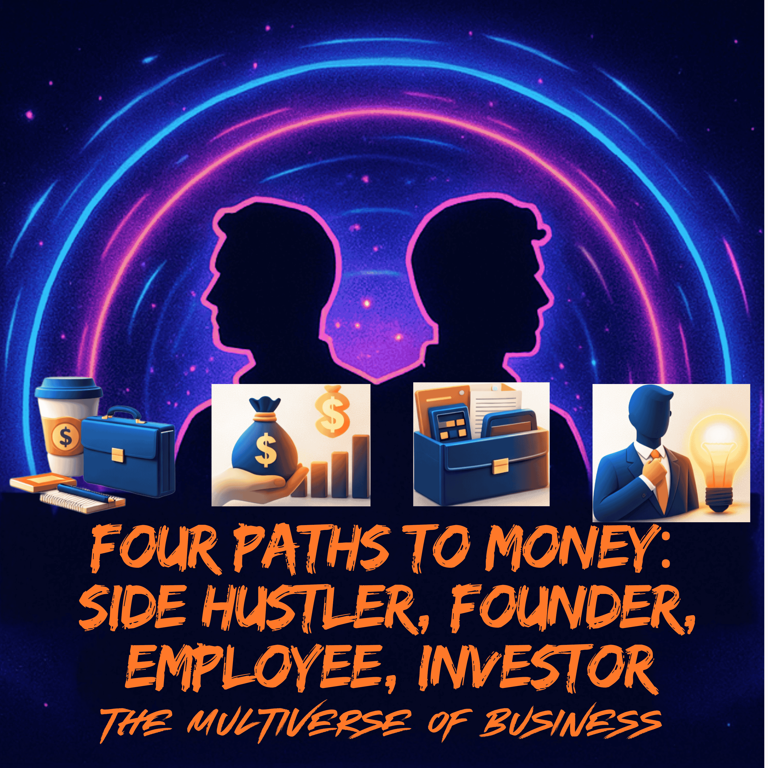 Four Paths to Money: Side Hustler, Founder, Employee, Investor episode artwork