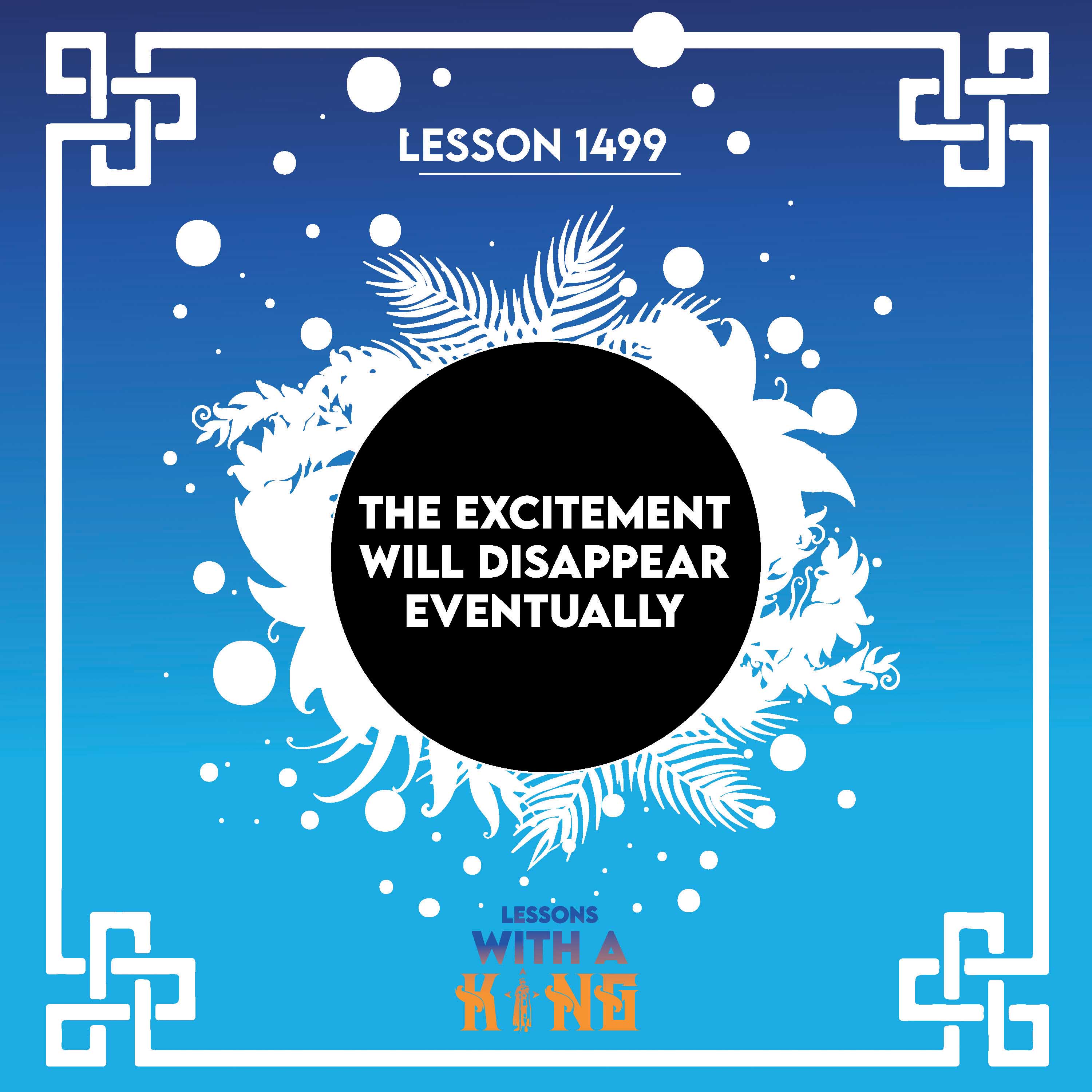 Lesson 1499: The Excitement Will Disappear Eventually