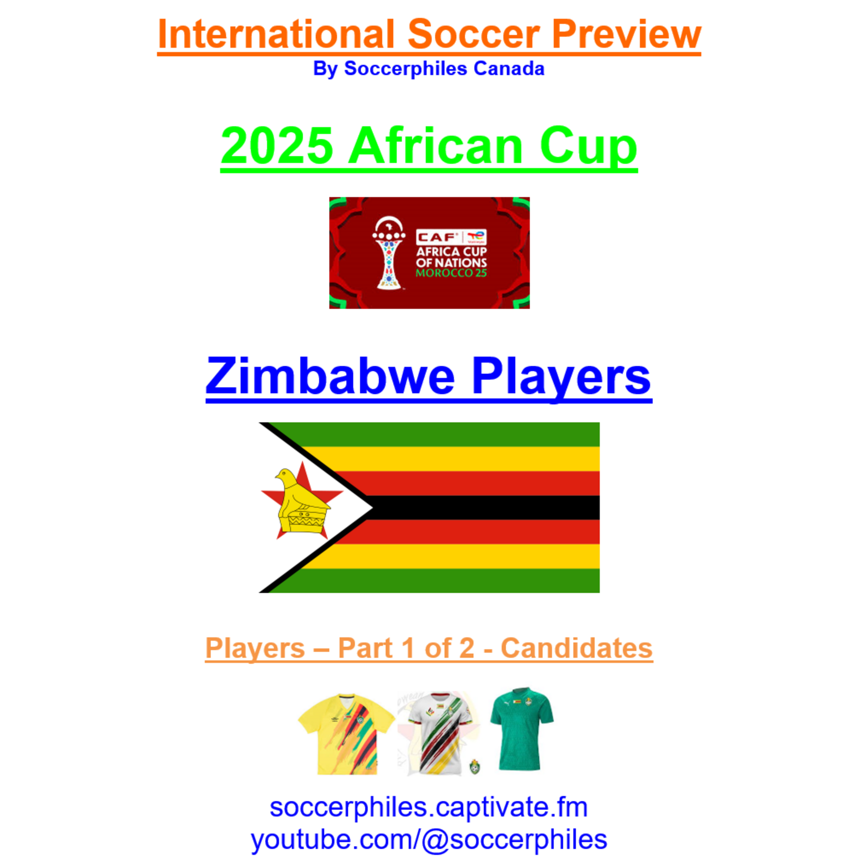 2025 African Cup – Zimbabwe Players – Part 1 of 2 – Short Version