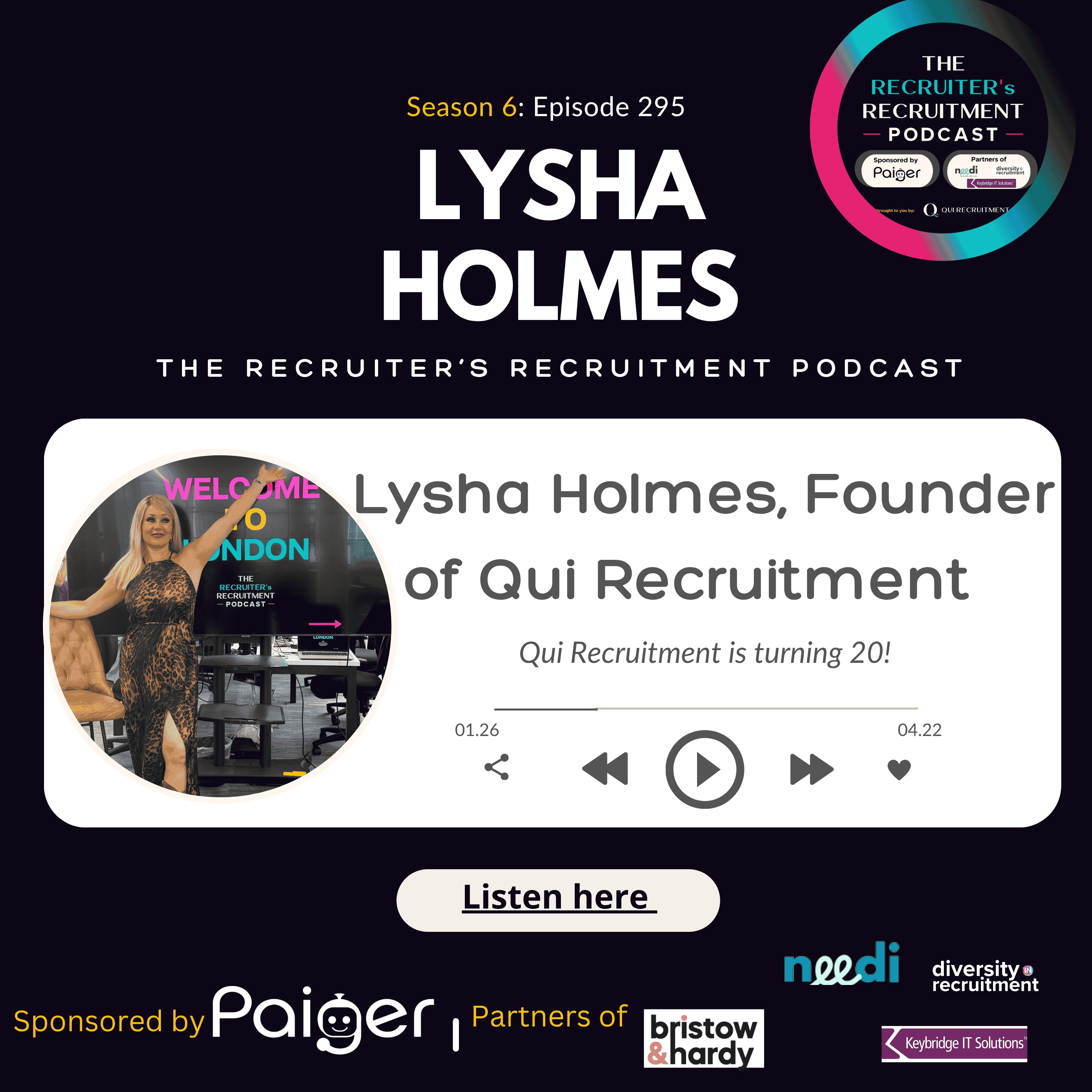 EP295: Lysha Holmes, Founder of Qui Recruitment - Qui Recruitment is turning 20! episode artwork