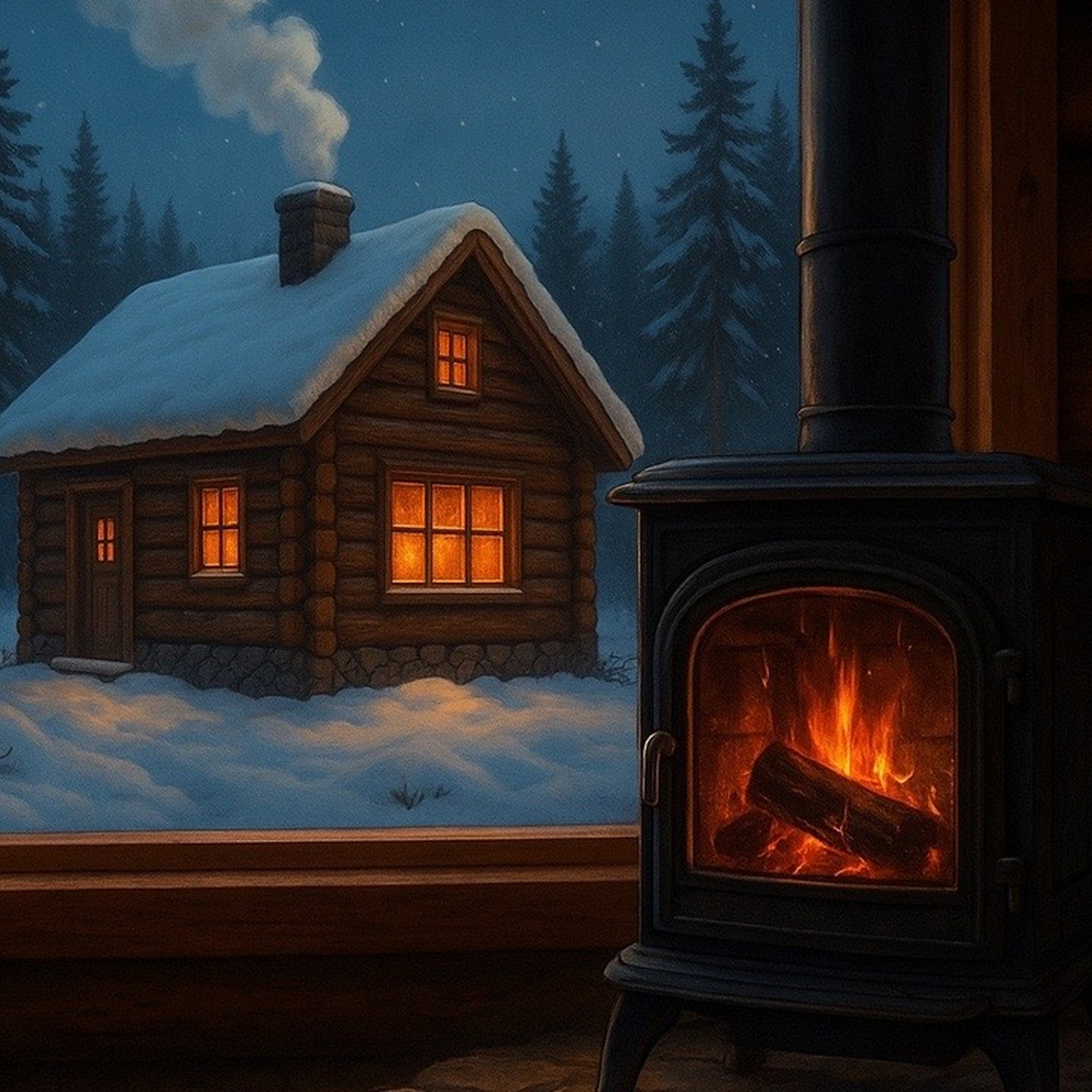 COZY CABIN FIREPLACE — 2 Hours of Crackling Fire Ambience