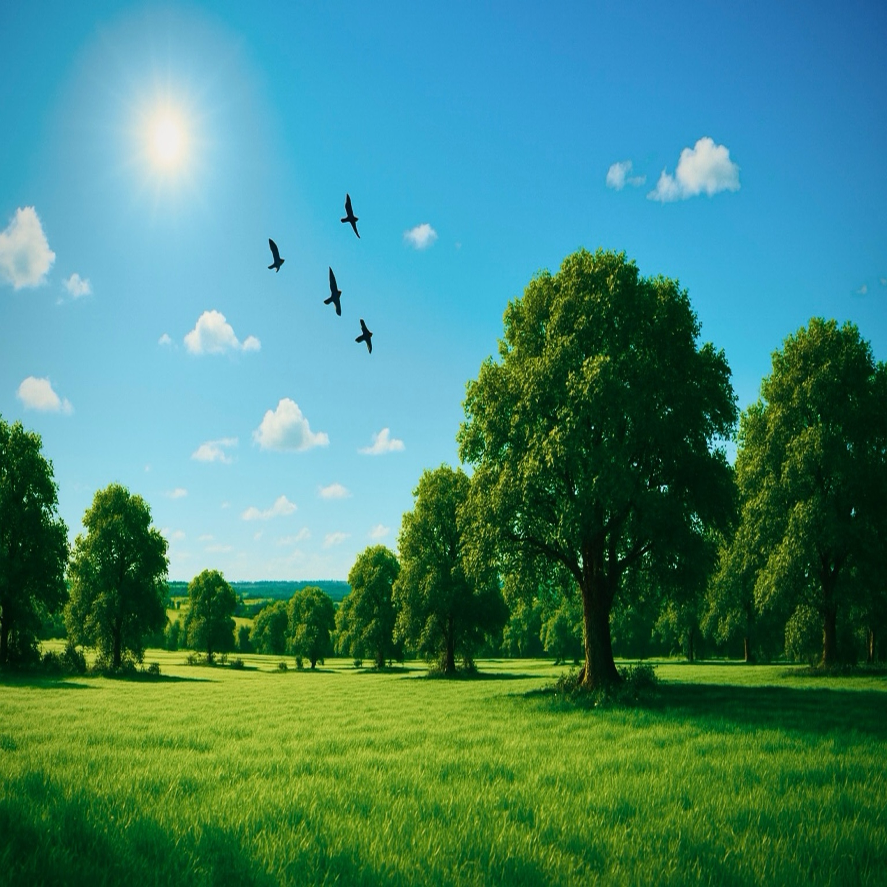 🌳2 Hours of Peaceful Countryside Ambience – Wind, Birds & Rustling Leaves 🌬️🍃